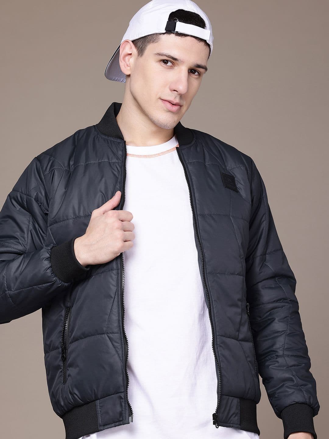 Roadster Baseball Collar Padded Jacket - view 1