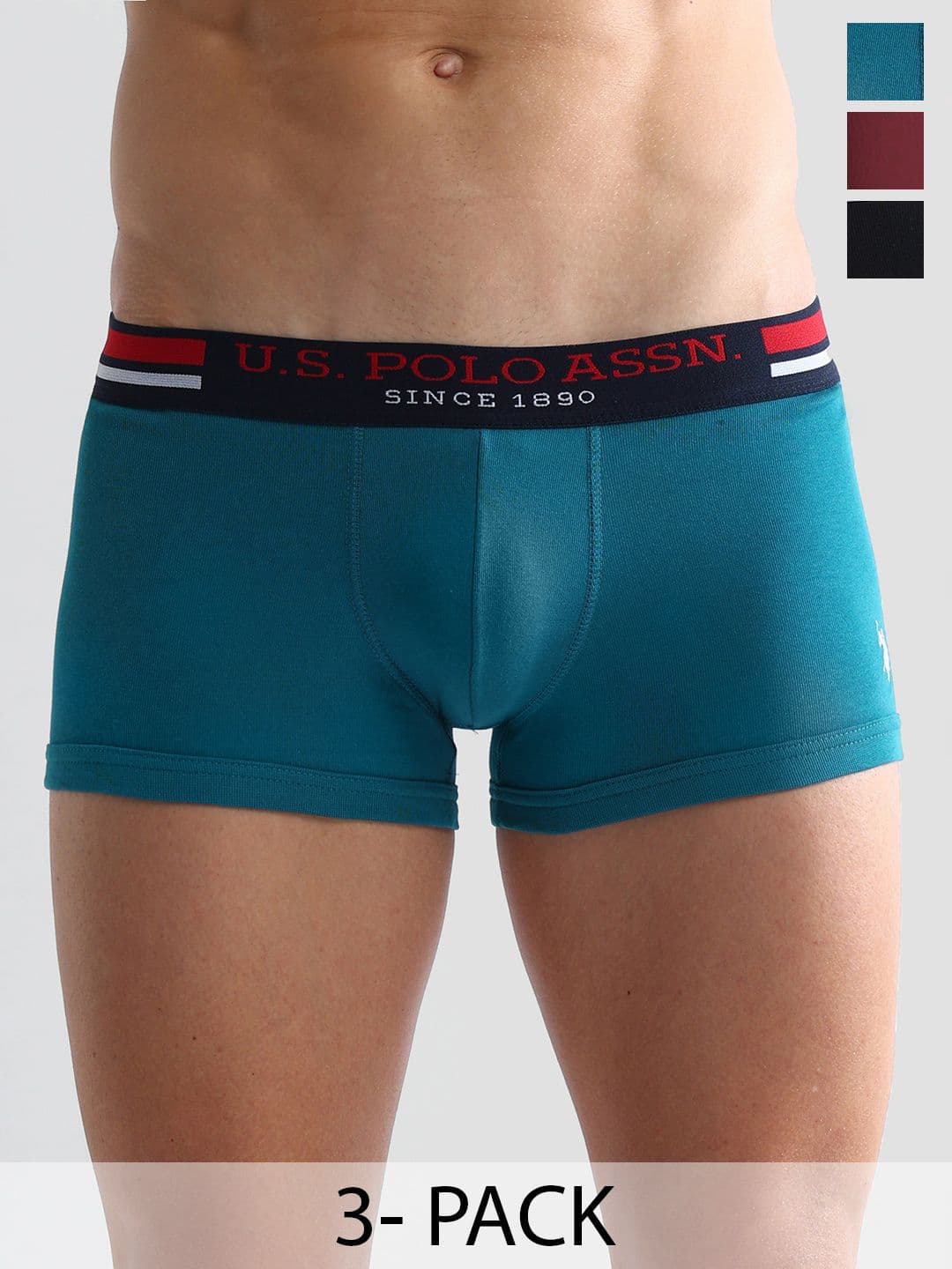 U.S. Polo Assn. Pack Of 3 Mid Rise Trunk I641-BZR-P3 - view 1