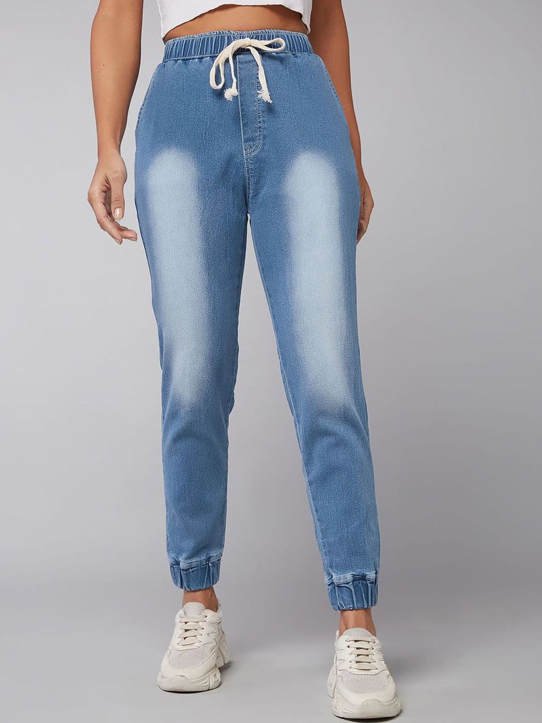 DOLCE CRUDO Women Jogger Clean Look Heavy Fade Stretchable Jeans - view 1