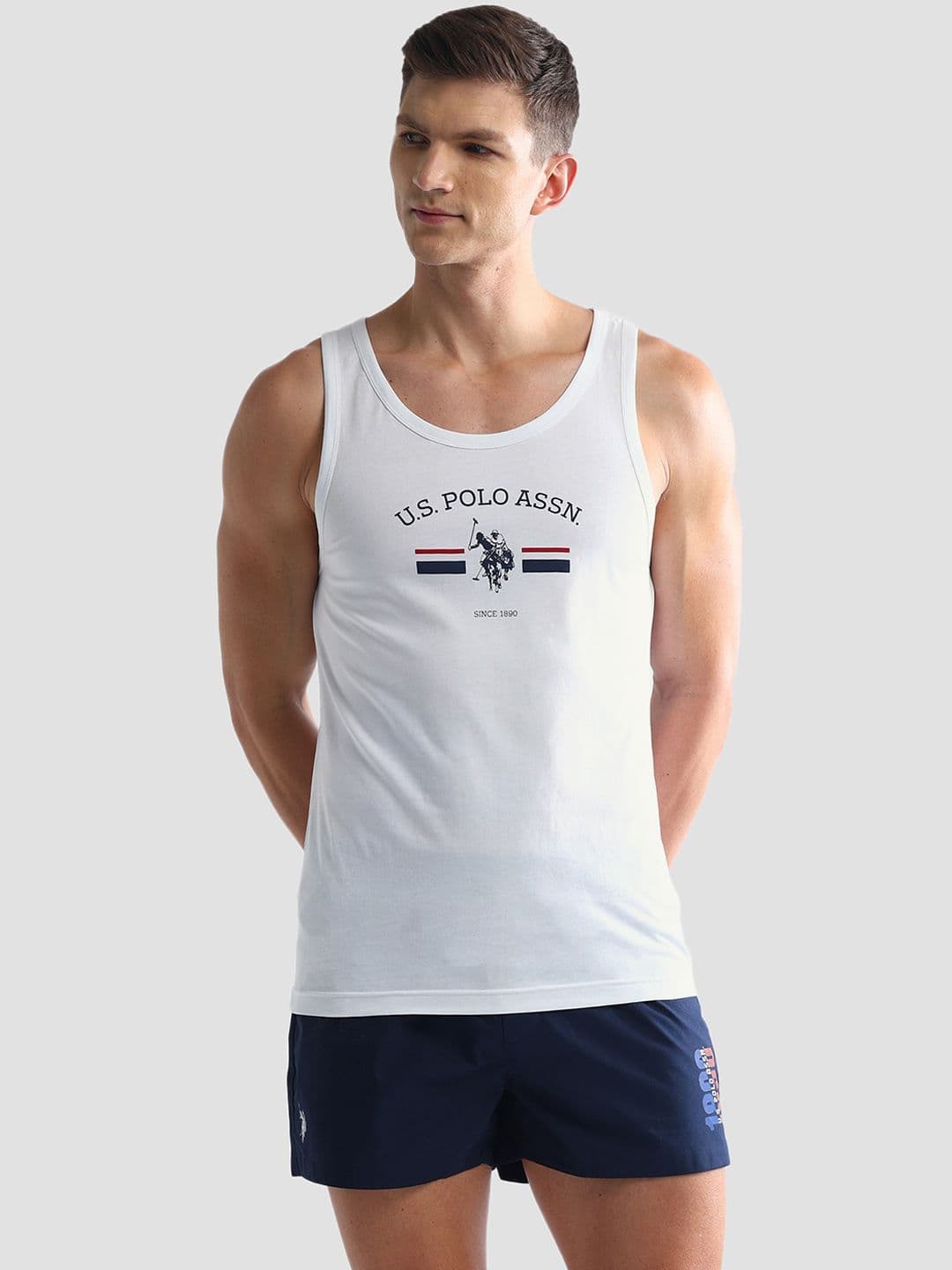 U.S. Polo Assn. Printed Pure Cotton Innerwear Vests - view 1