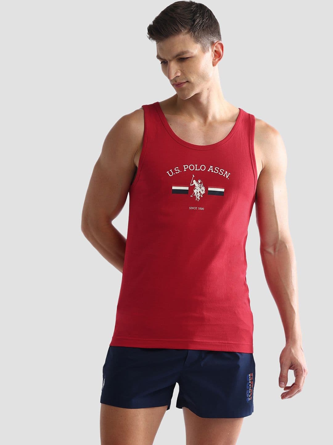 U.S. Polo Assn. Printed Pure Cotton Innerwear Vests OEV02-125-PL - view 1