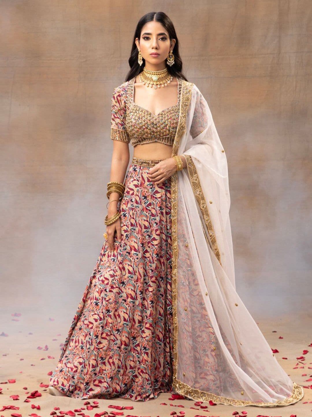 Mehak Murpana Embroidered Beads & Stones Ready to Wear Lehenga & Blouse With Dupatta - view 1