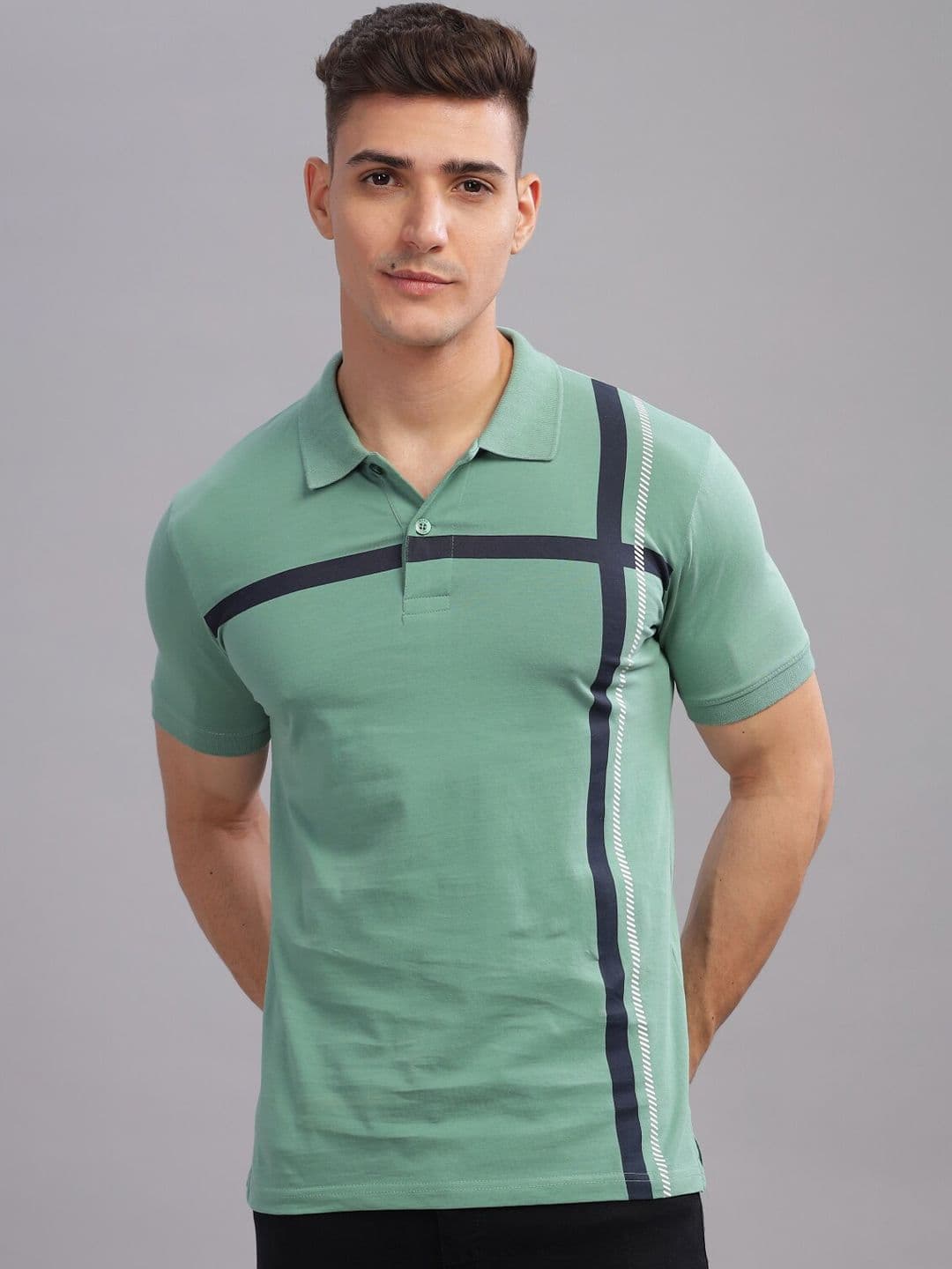 ADRO Oversized Polo Collar Pure Cotton T-shirt - view 1