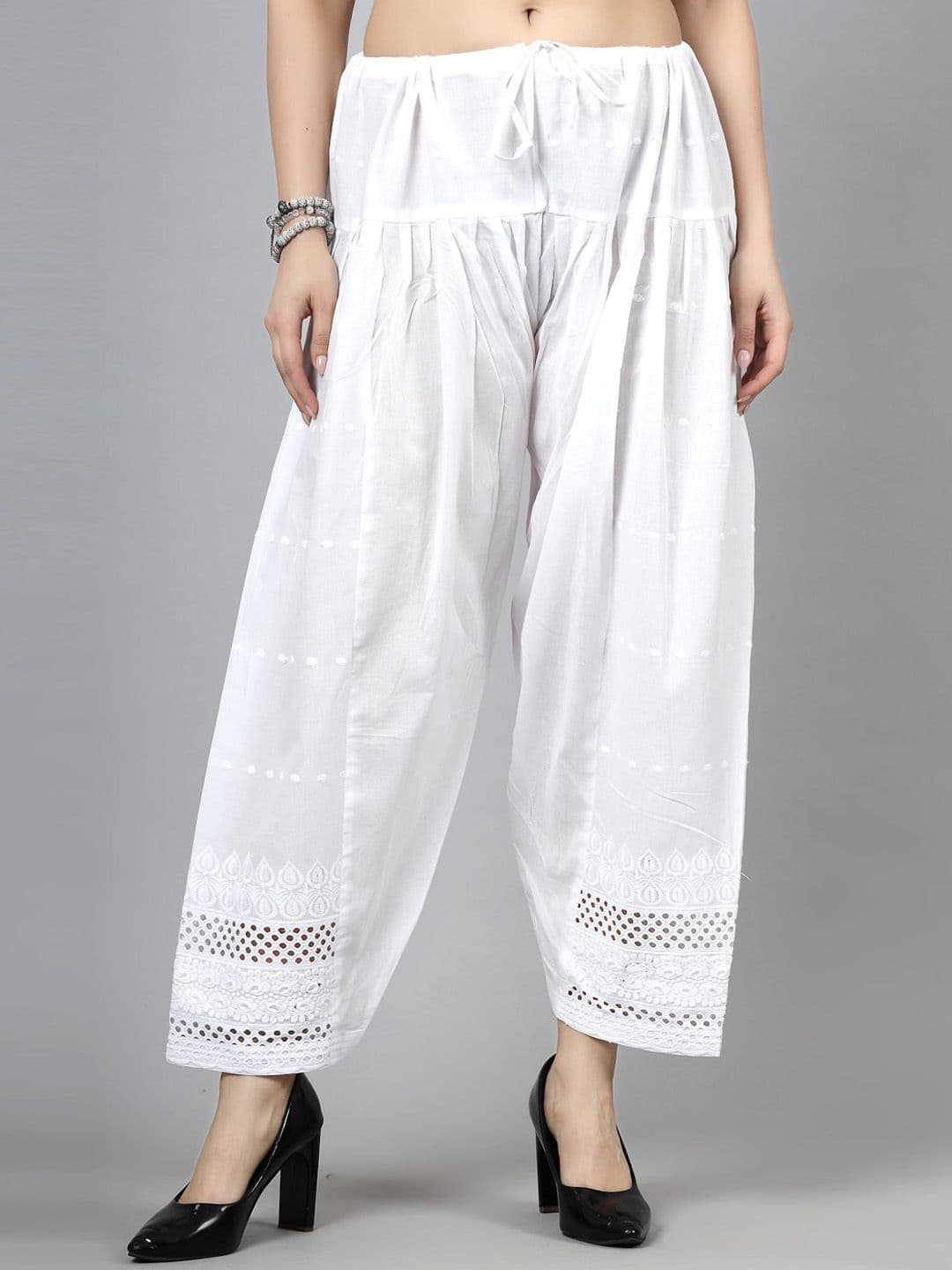 Clora Creation Women Chikankari Pure Cotton Loose Fit Salwar - view 1