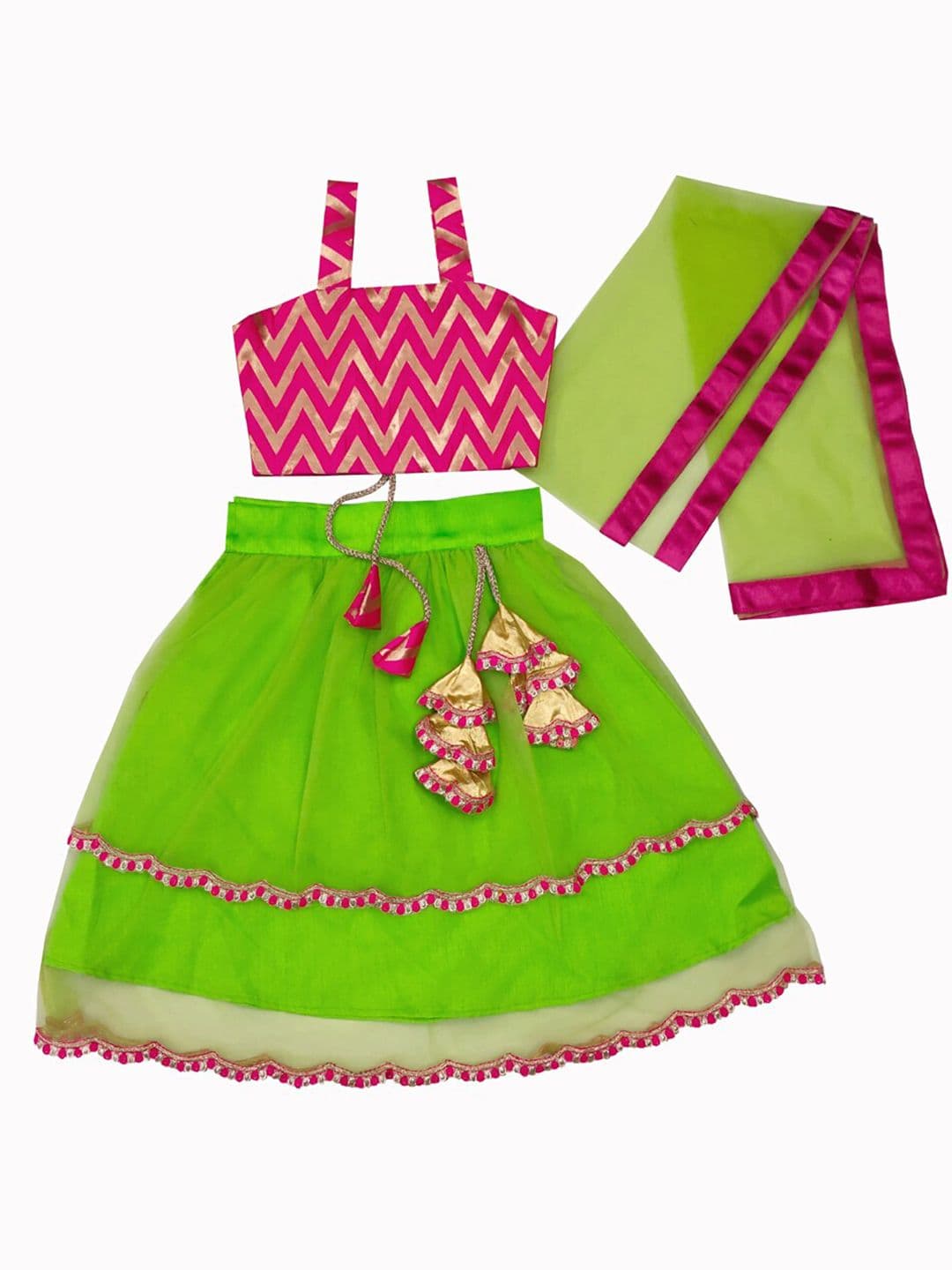 BAESD Girls Printed Ready to Wear Lehenga & Blouse With Dupatta - view 1