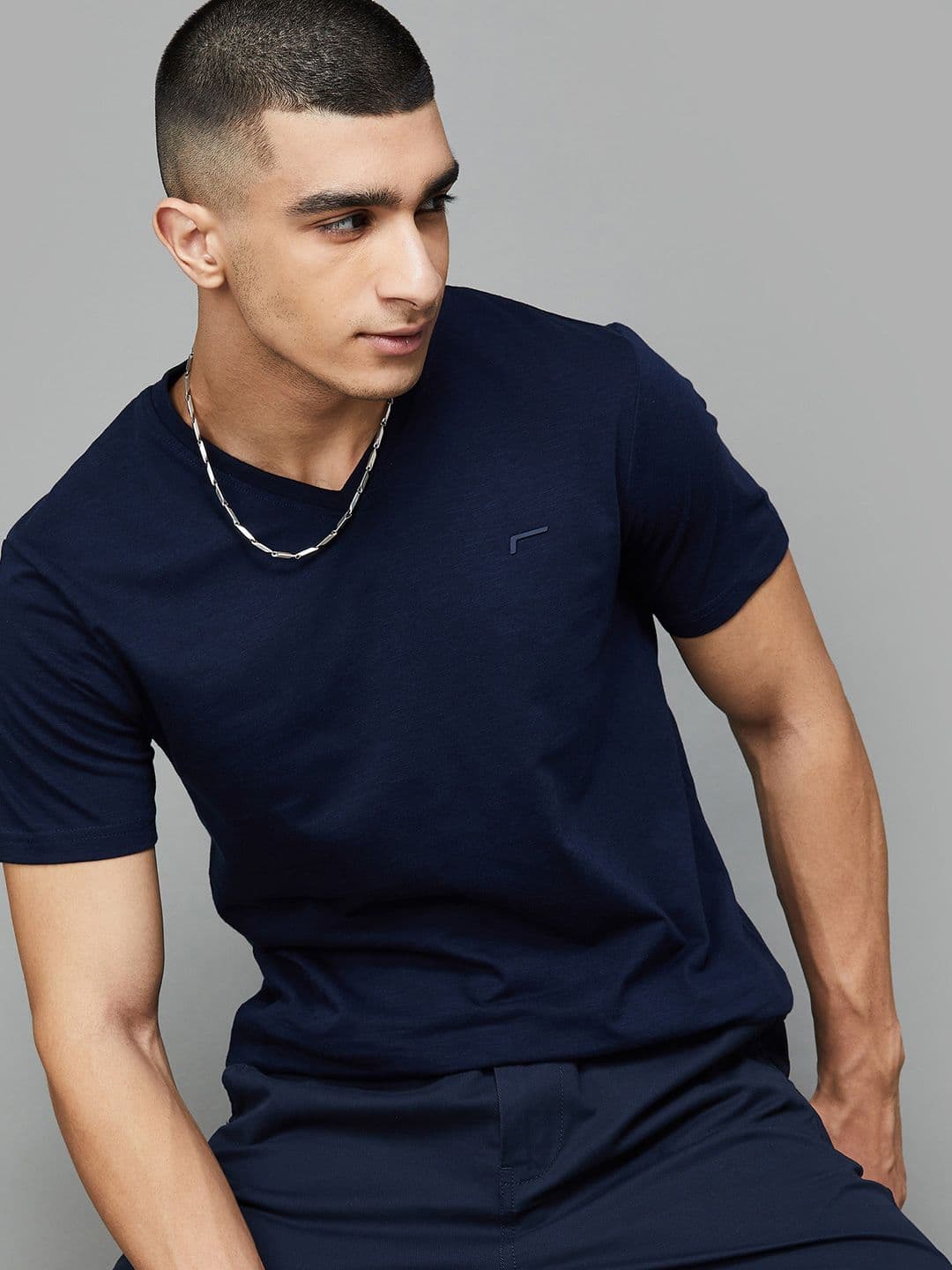 Fame Forever by Lifestyle V-Neck Short Sleeves Cotton T-shirt - view 1