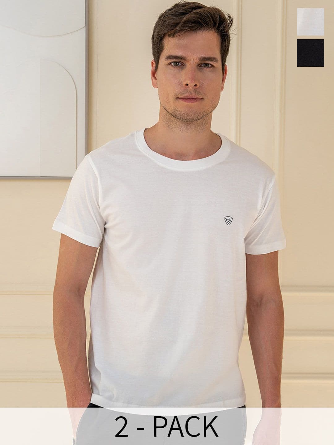 Lux Cozi Pack Of 2 Pure Cotton Lounge T-shirts - view 1