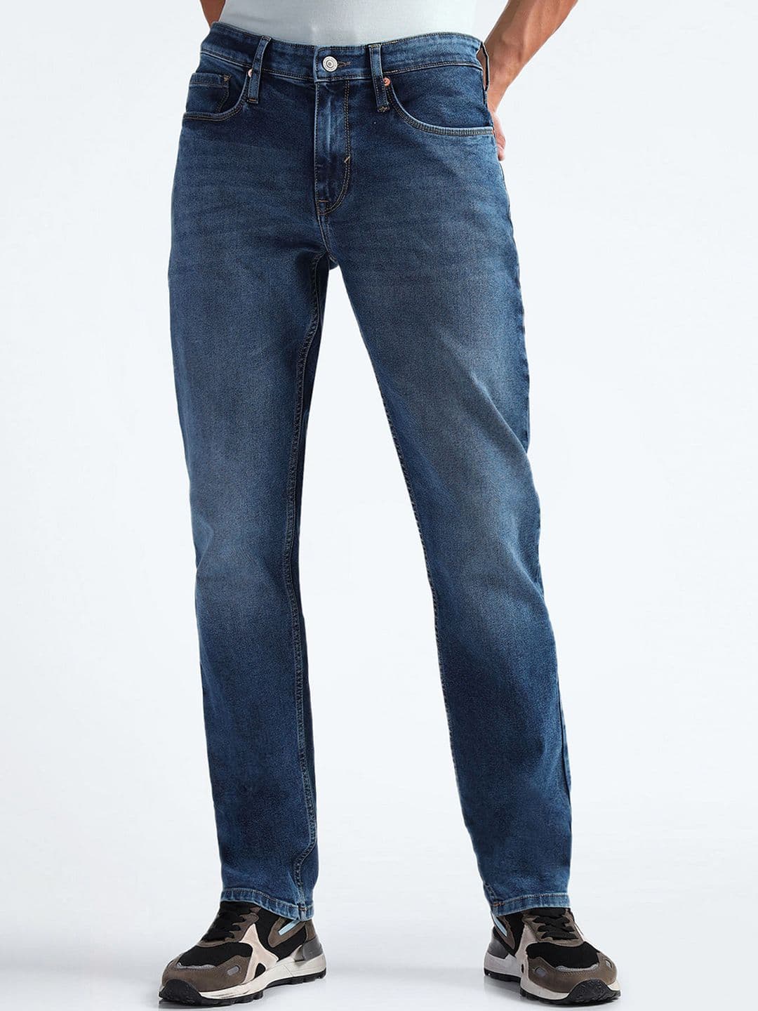 Flying Machine Men Straight Fit Heavy Fade Stretchable Jeans - view 1