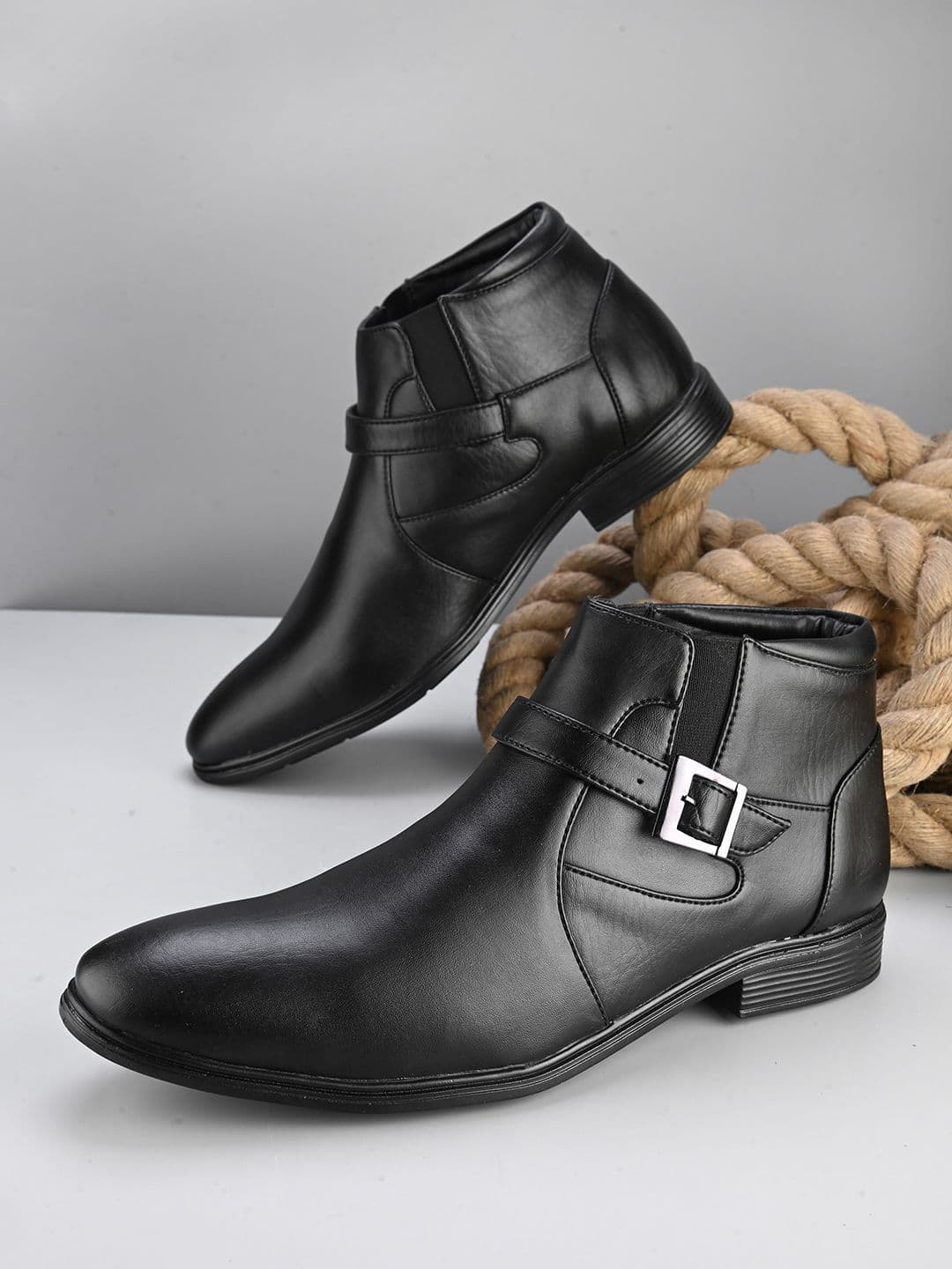 HERE&NOW Men Black Round Toe Formal Monks shoes - view 1