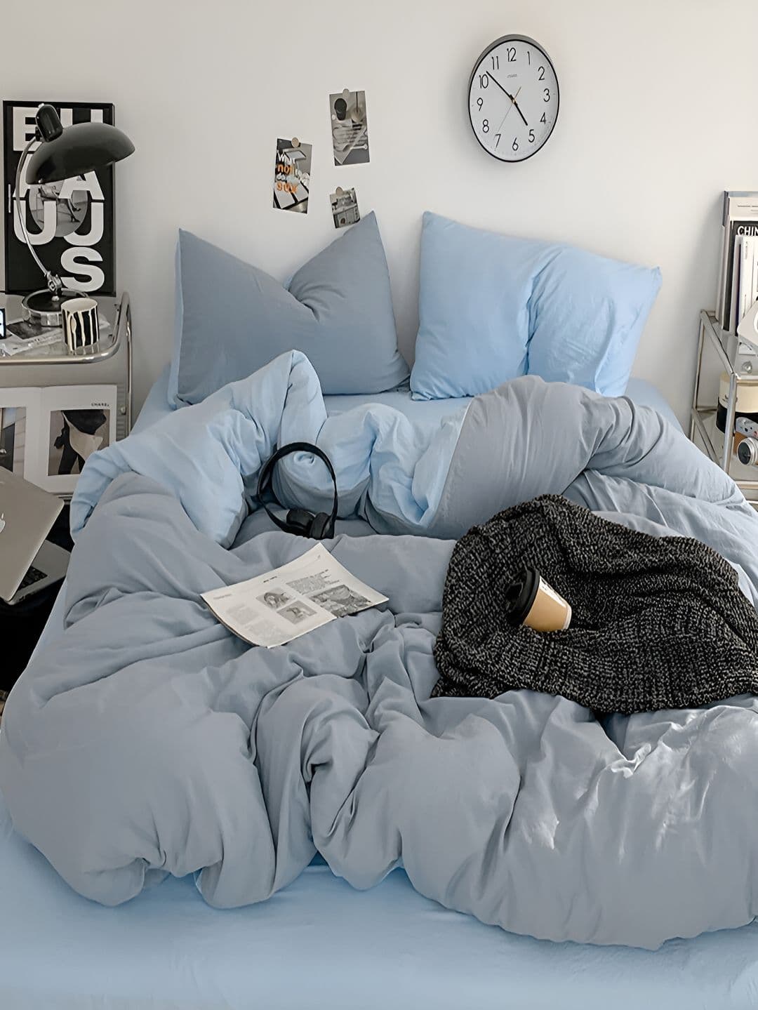 JC HOME Blue 4 Pieces Double Queen Regular Bedding Set - view 1