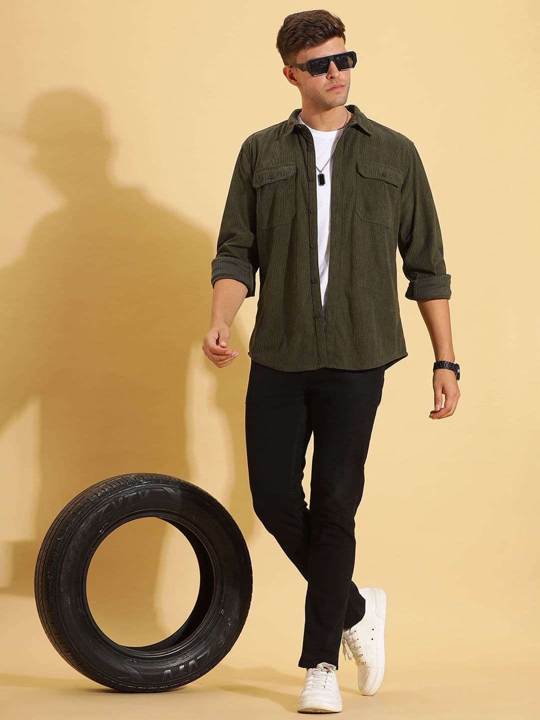 HERE&NOW Spread Collar Corduroy Shirt - view 1