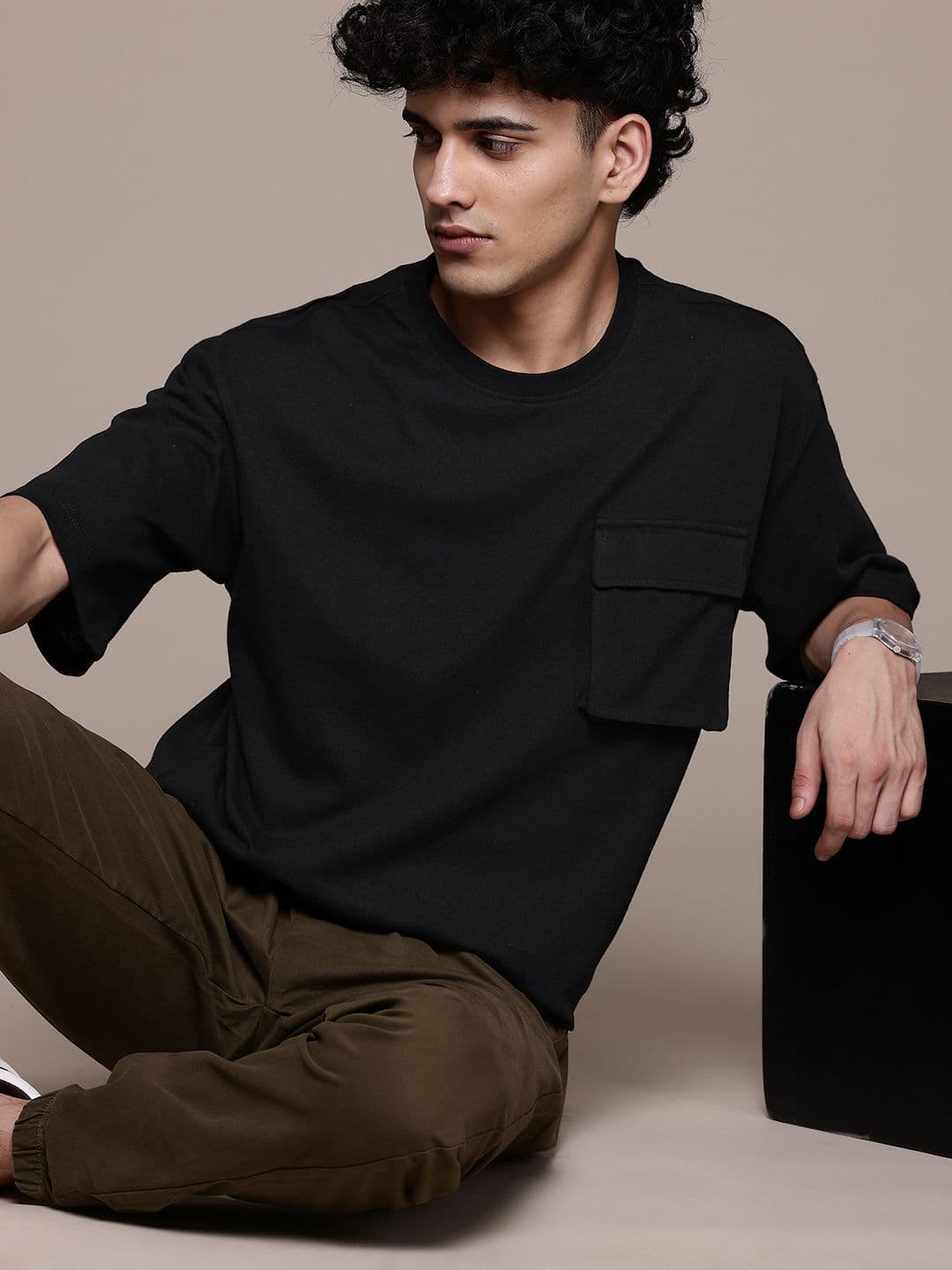 The Roadster Lifestyle Co. Relaxed Fit Pure Cotton T-shirt With Chest Pocket - view 1