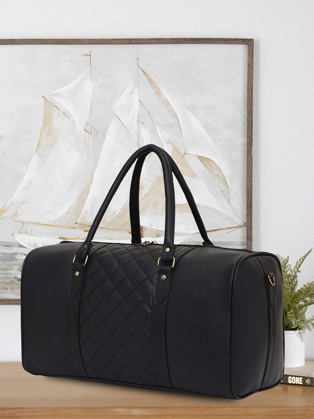 FUR JADEN Textured Medium Vegan Leather Casual Duffel Bag - view 1