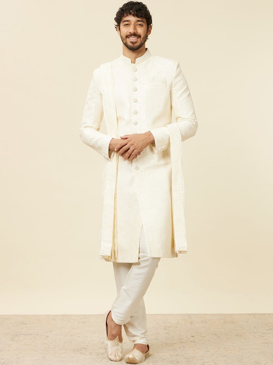 Manyavar Self-Design Sherwani Set
