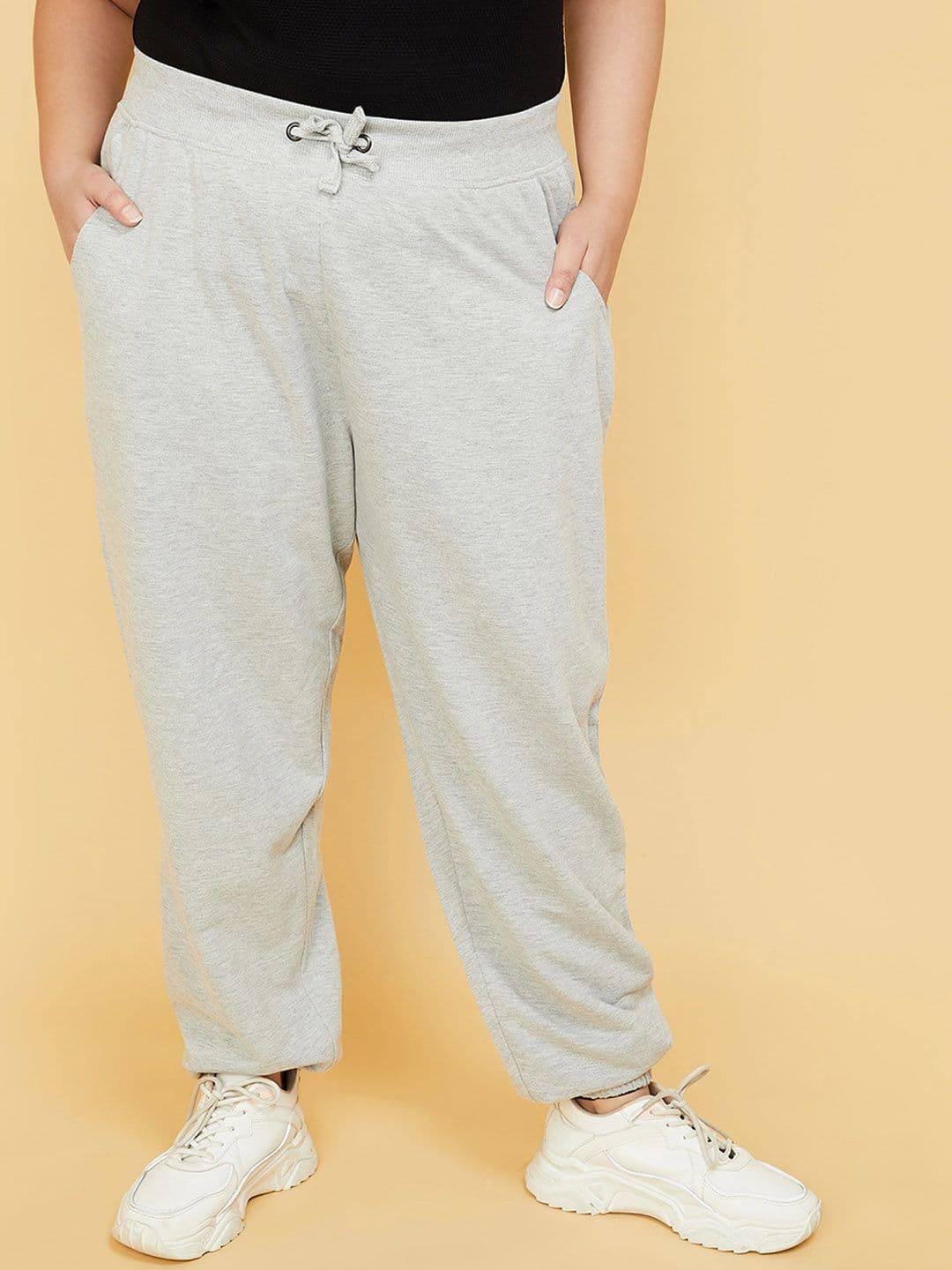 max Plus Size Women Pure Cotton Mid-Rise Gym Joggers - view 1