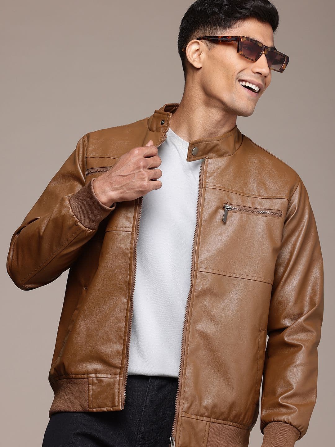 WROGN Solid Mock Collar Bomber Jacket - view 1