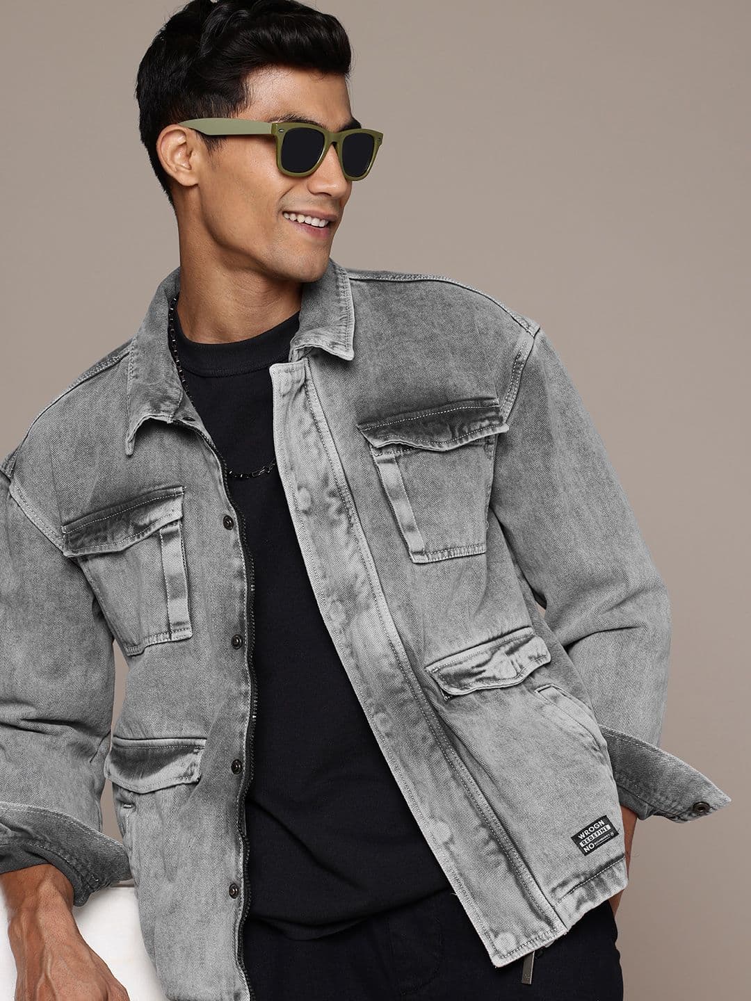 WROGN Cotton Oversized Denim Jacket - view 1