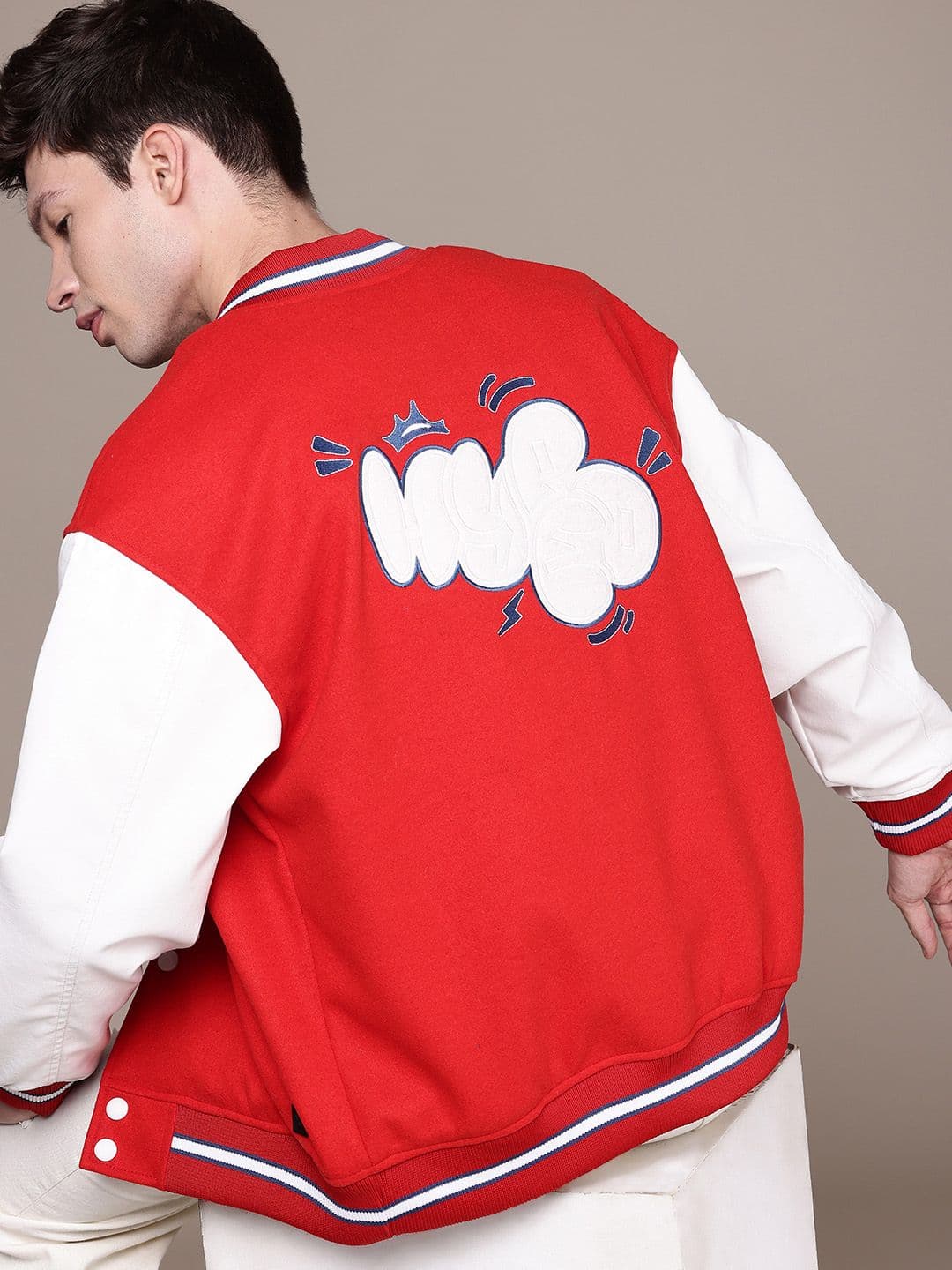 WROGN Typography Embroidered Varsity Jacket - view 1