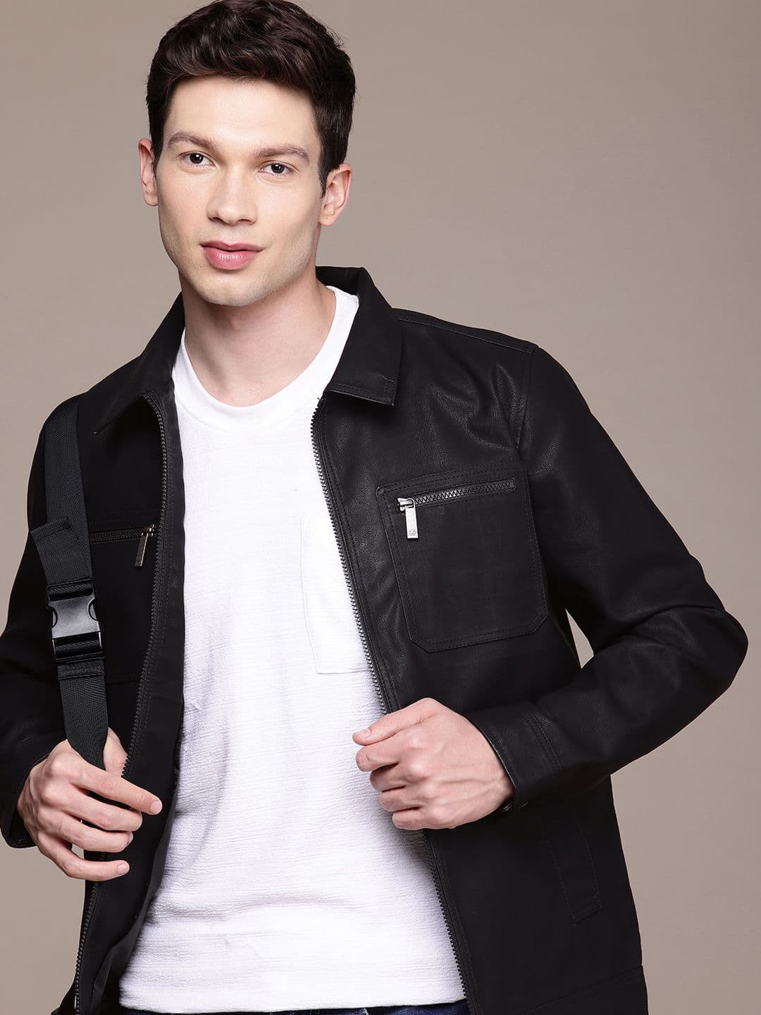 WROGN Spread Collar Biker Jacket - view 1
