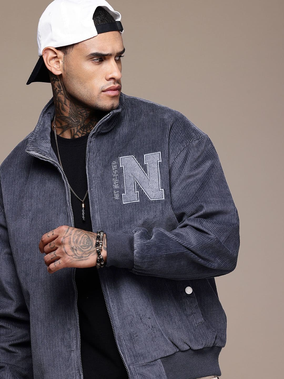 WROGN Patchwork Pure Cotton Corduroy Bomber Jacket - view 1