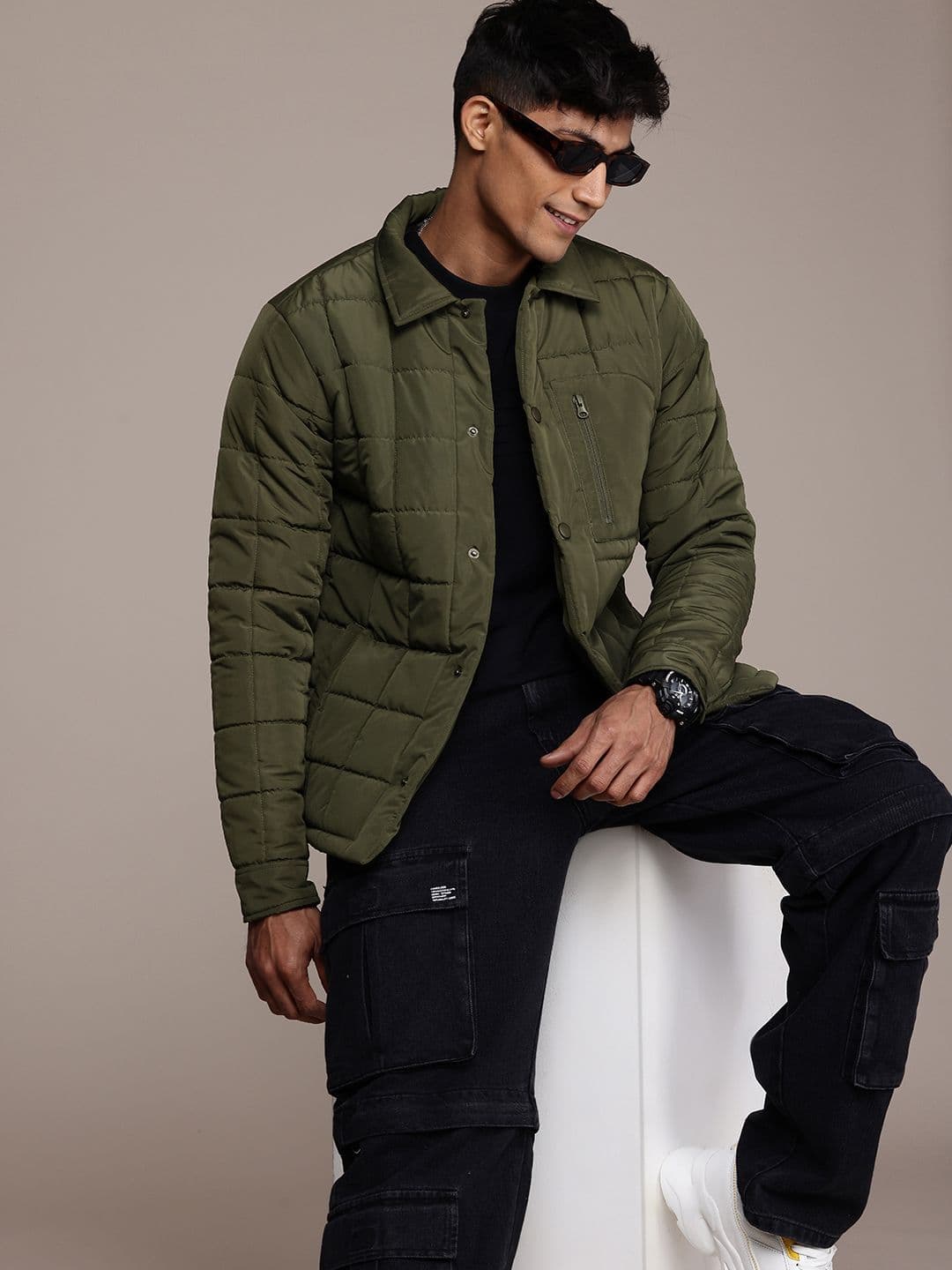 WROGN Spread Collar Quilted Jacket - view 1