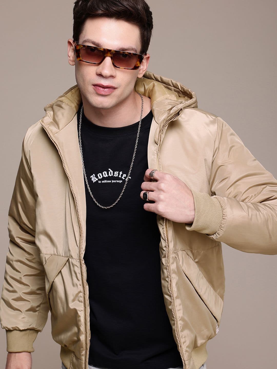 WROGN Hooded Padded Bomber Jacket - view 1