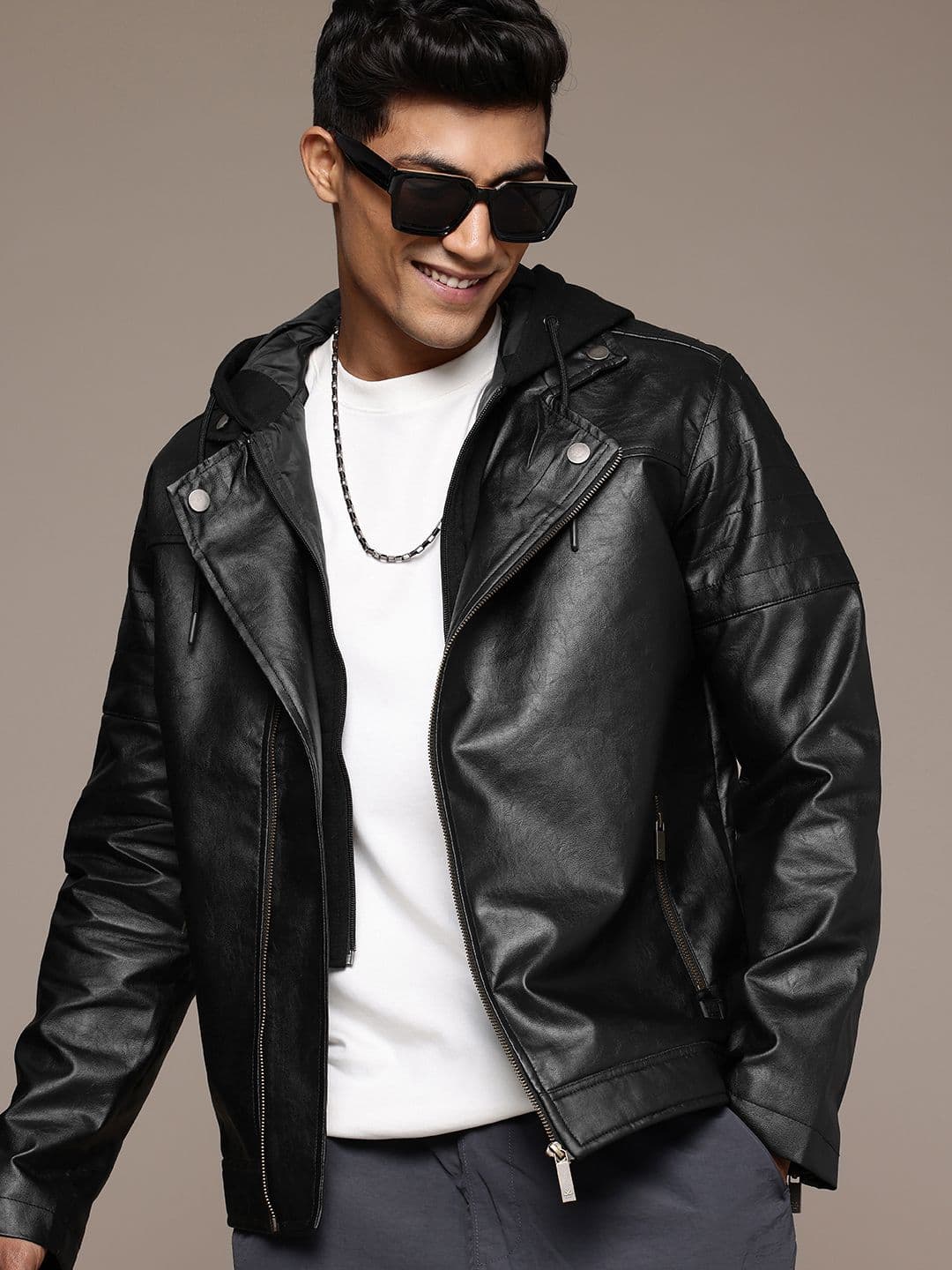 WROGN Hooded Biker Jacket - view 1