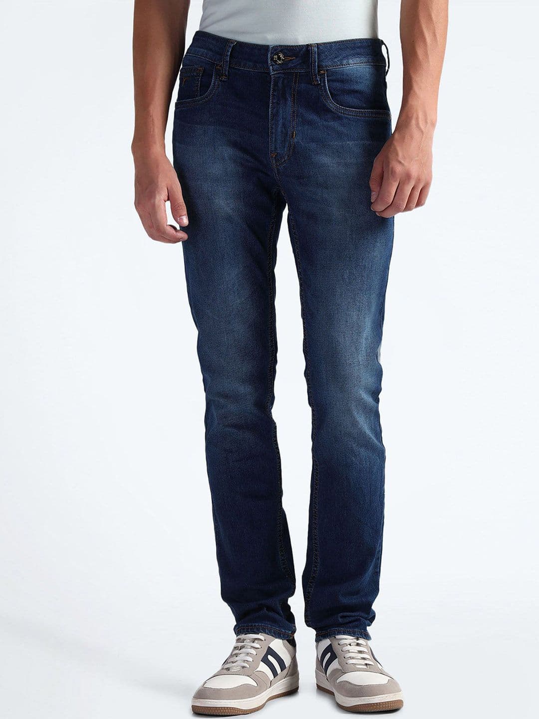 Flying Machine Men Tapered Fit Clean Look Light Fade Stretchable Jeans - view 1