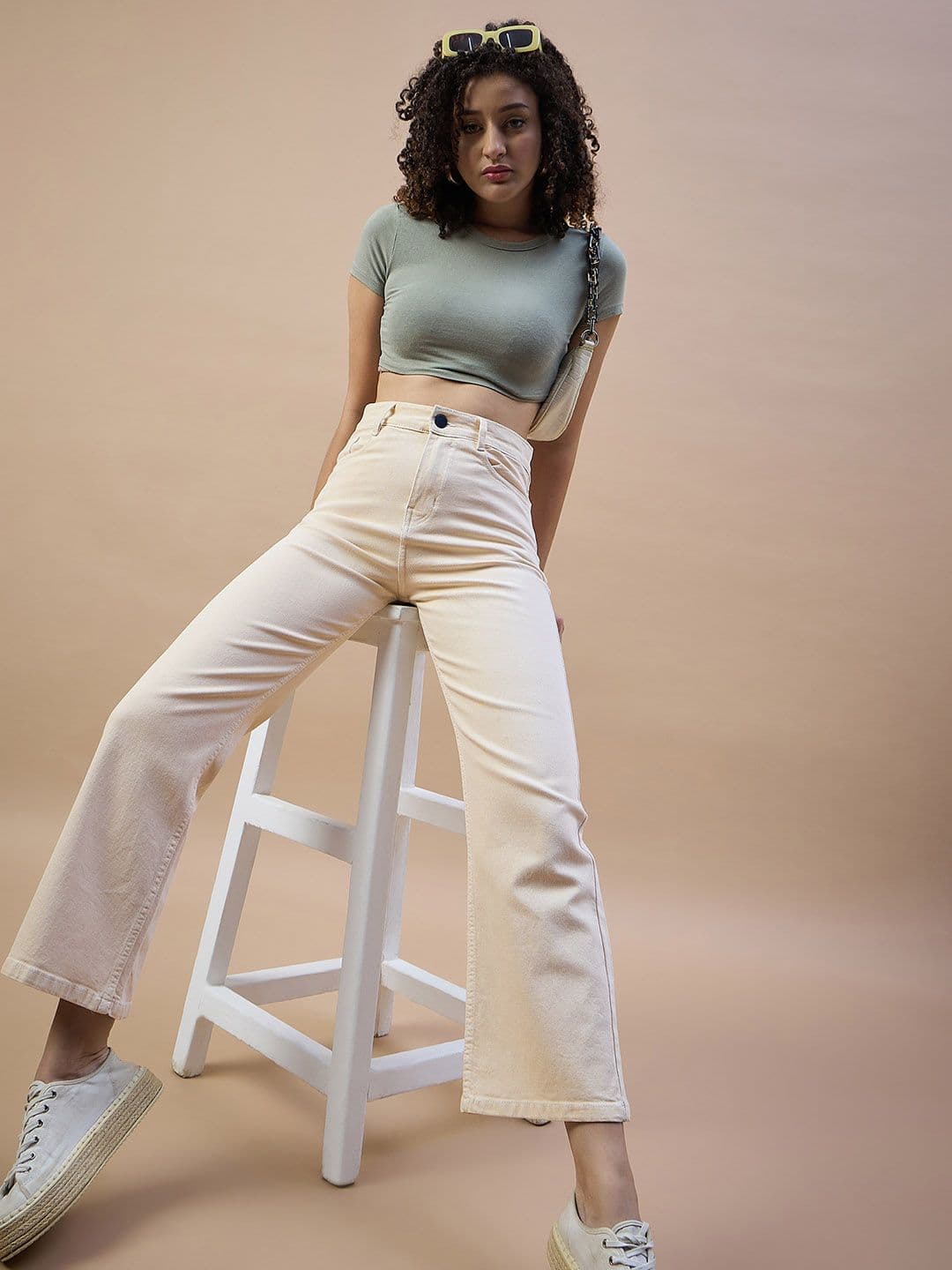 The Roadster Lifestyle Co. Off White Women High-Rise Wide Leg Pure Cotton Jeans - view 1