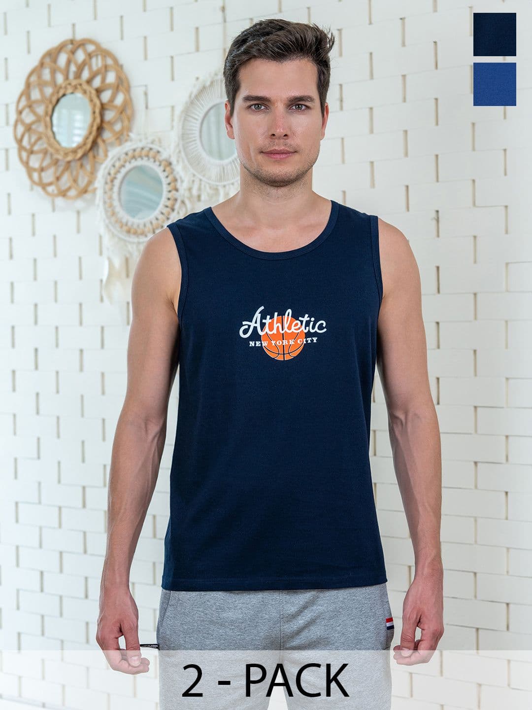 Lux Cozi Pack Of 2 Printed Combed Cotton Lounge T-Shirts - view 1