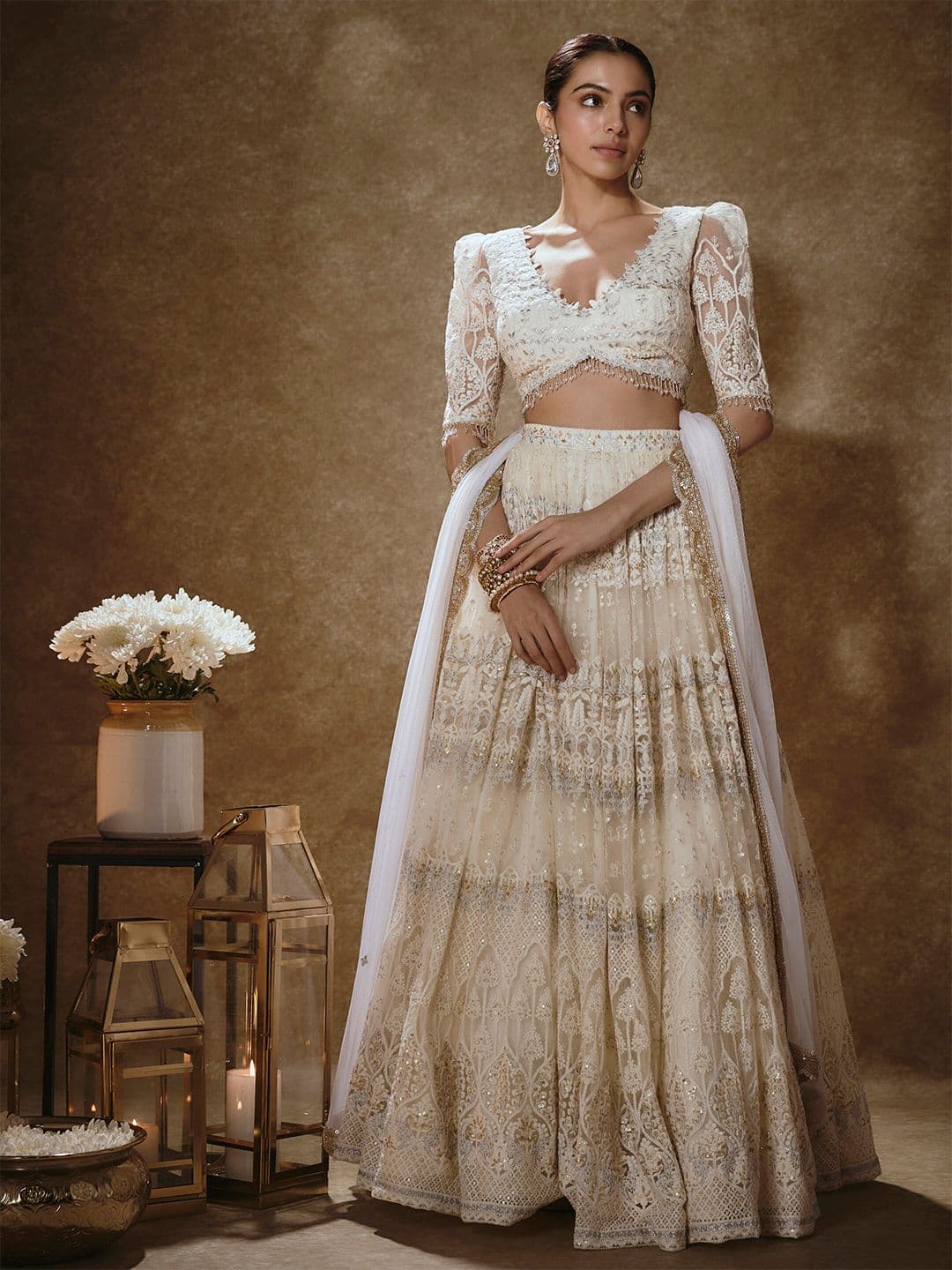 Renee Label Women Embroidered Ready to Wear Lehenga & Blouse With Dupatta - view 1