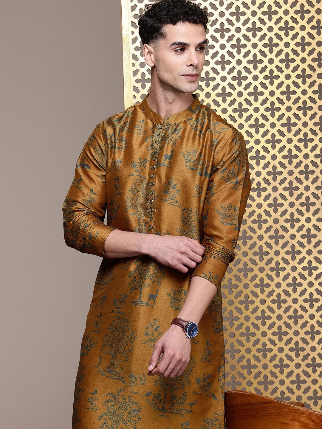 House of Pataudi Jashn Flora & Fauna Indie Printed Kurta - view 1
