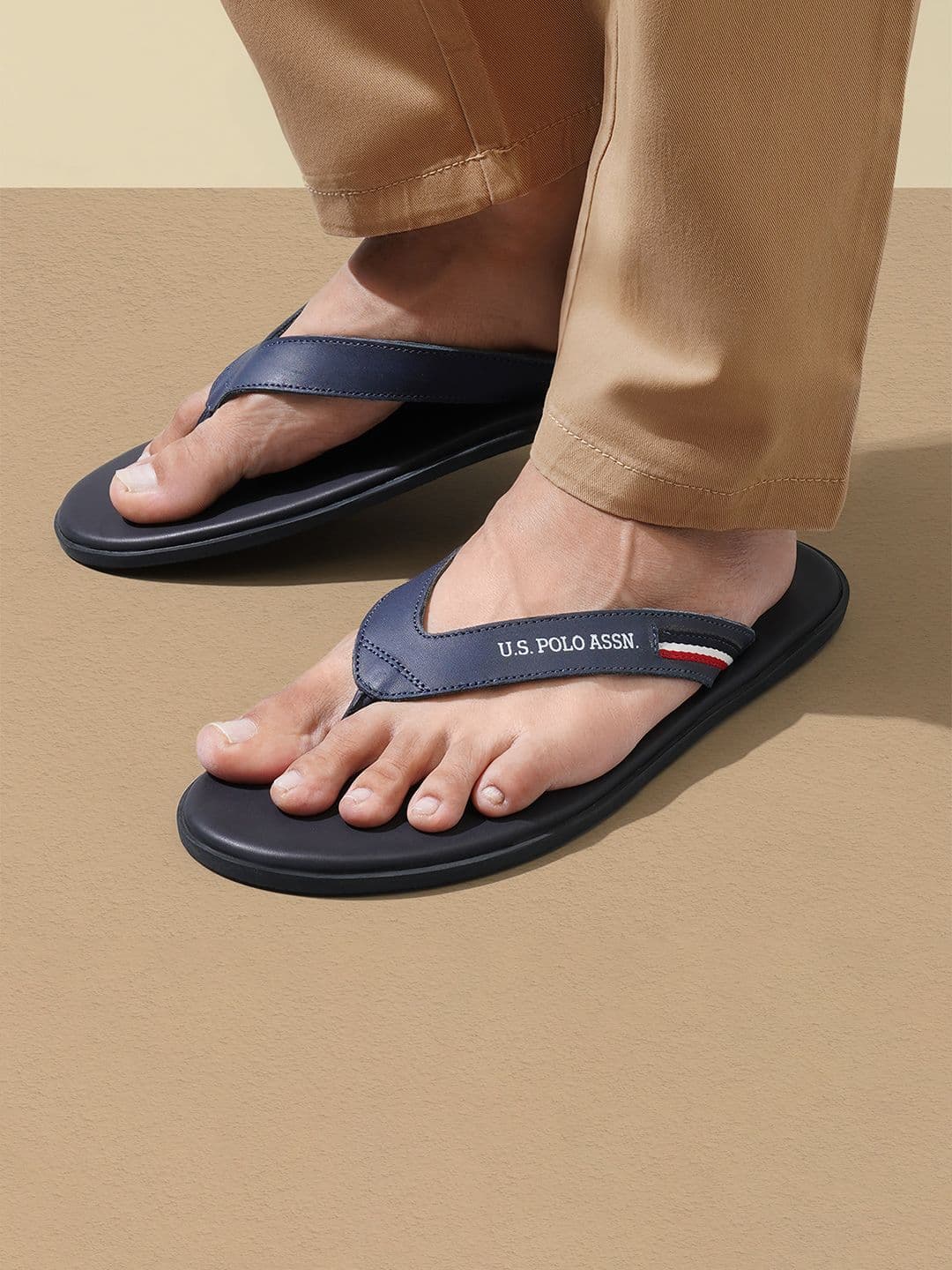 U.S. Polo Assn. Men Printed Rubber Thong Flip-Flops - view 1