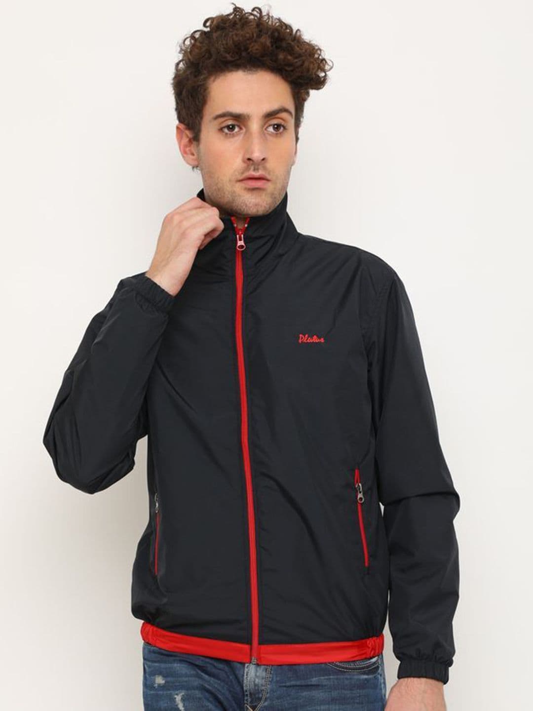 Plutus Men Floral Lightweight Crop Outdoor Sporty Jacket with Patchwork - view 1