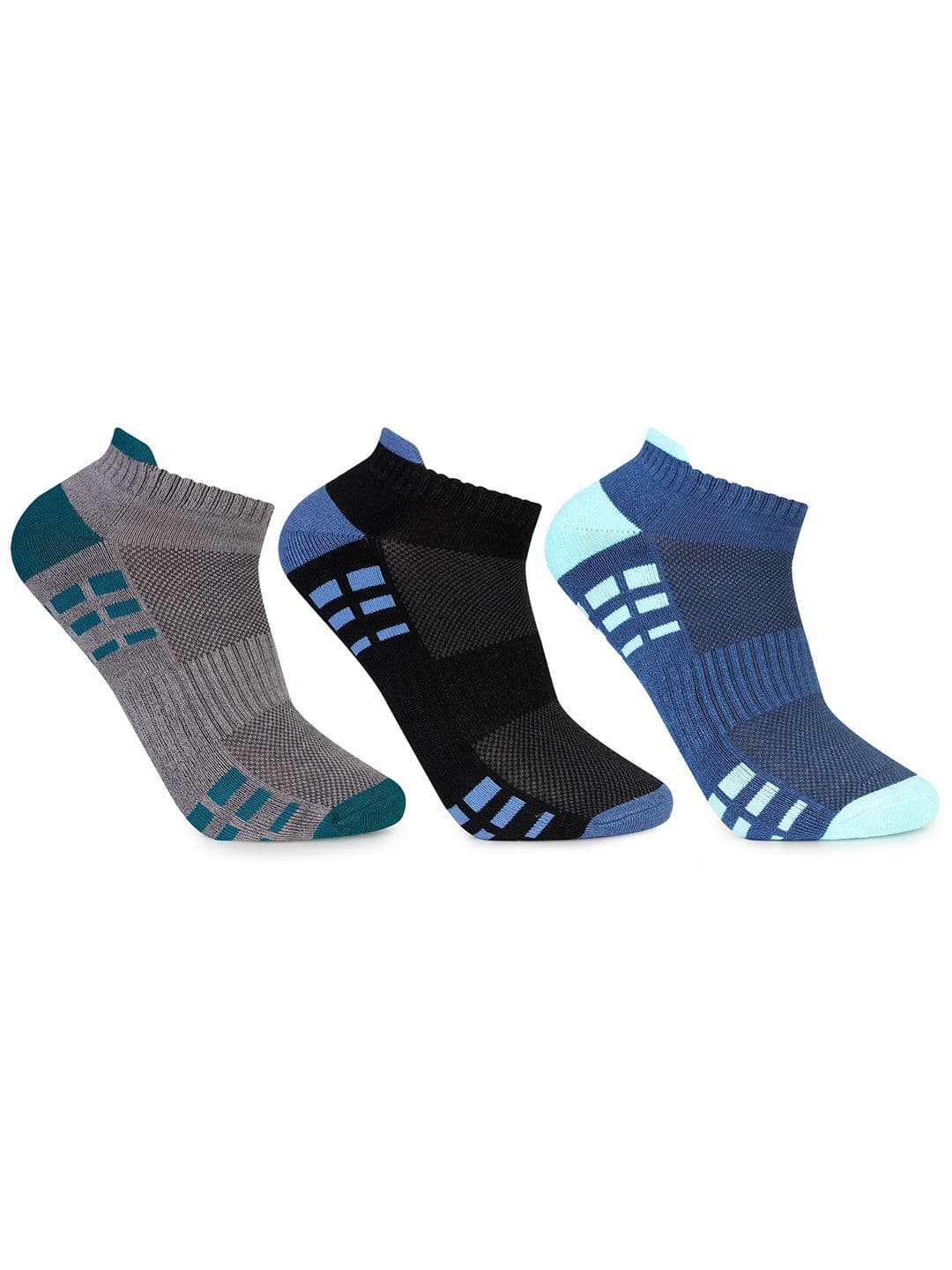 Bonjour Pack of 3 Men Ankle Length Odor Free Breathable Bamboo Cotton Socks - view 1