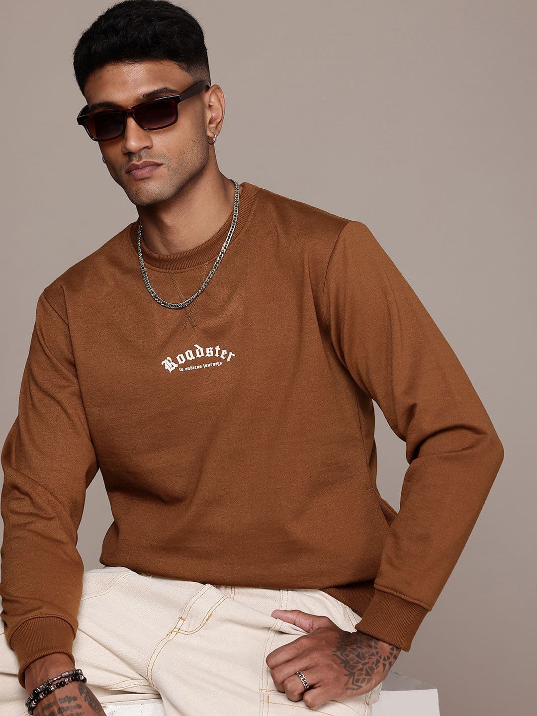 The Roadster Life Co. Minimal Brand Logo Printed Sweatshirt - view 1