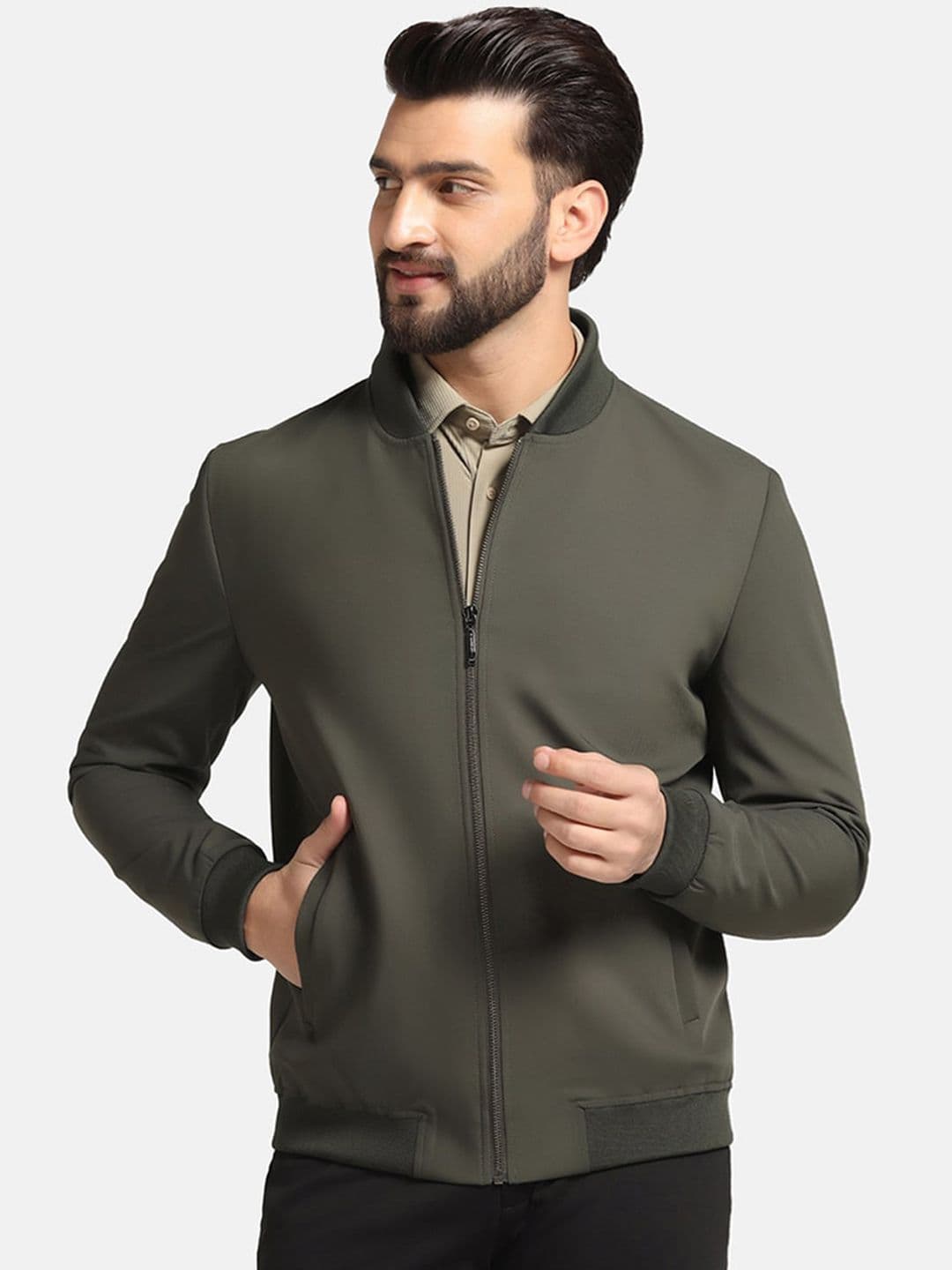Blackberrys Men Solid Bomber Jacket - view 1