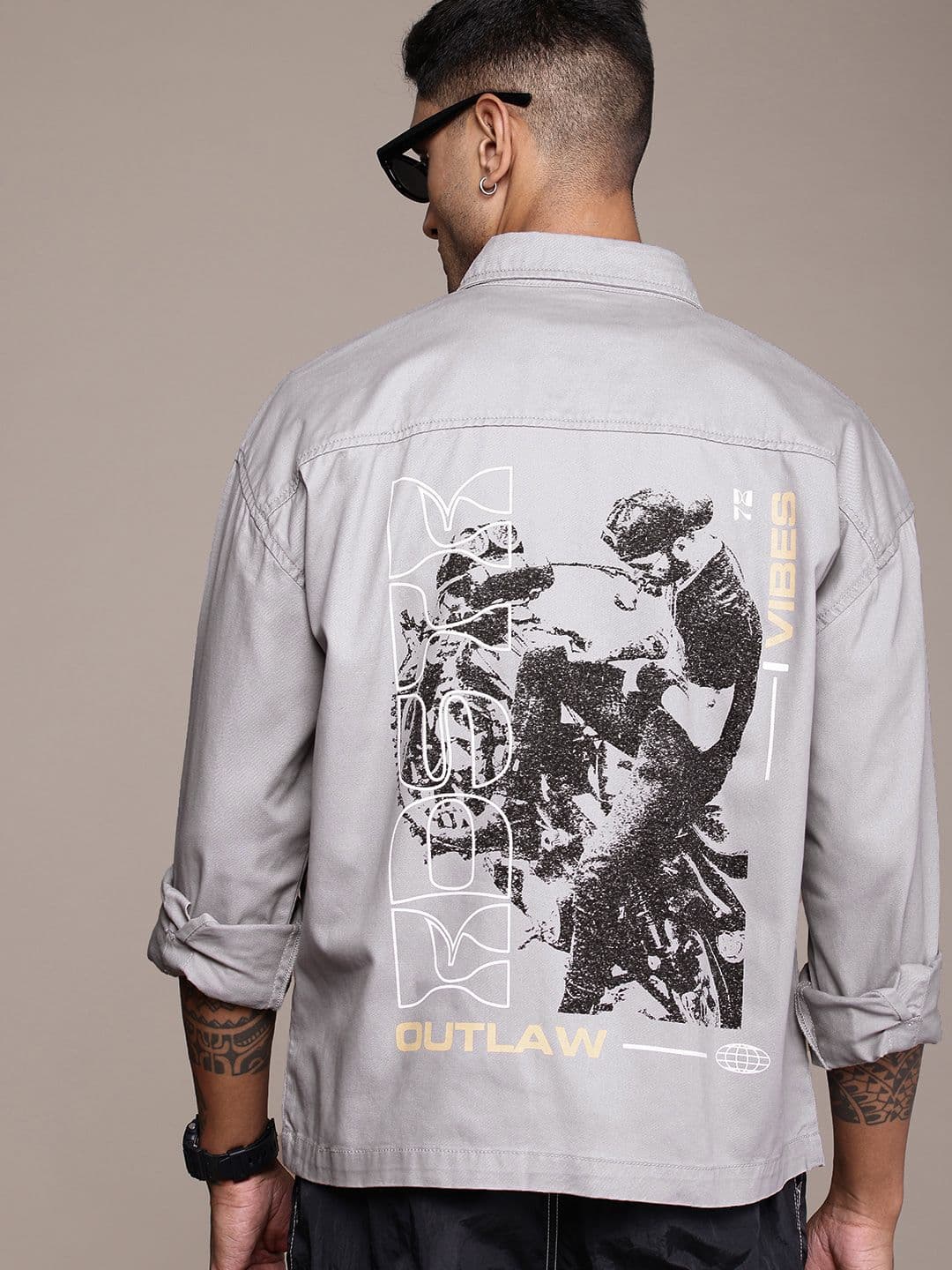 The Roadster Life Co. Pure Cotton Printed Relaxed Fit Tailored Jacket - view 1