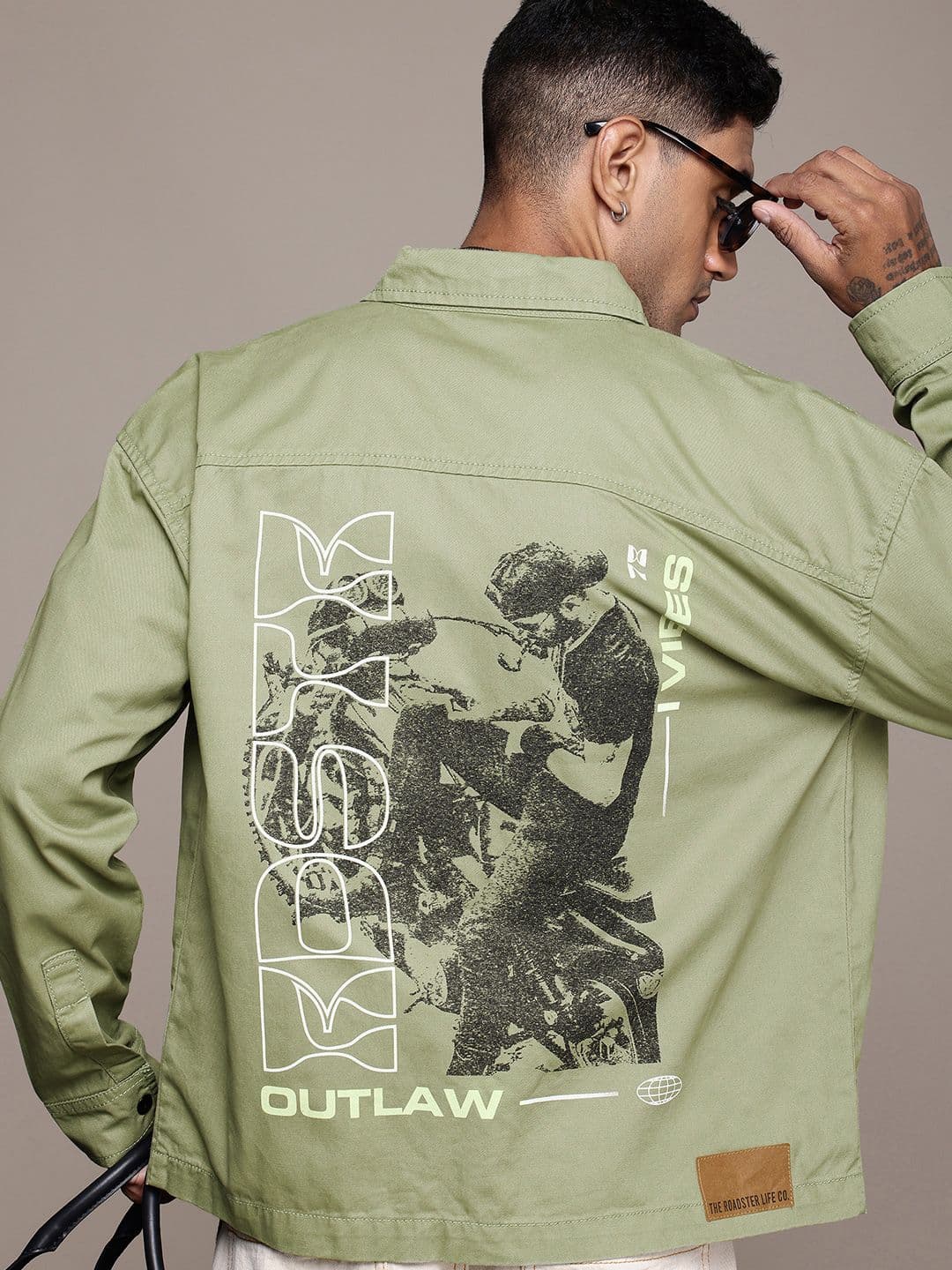 The Roadster Life Co. Relaxed Fit Graphic Printed Pure Cotton Tailored Jacket - view 1