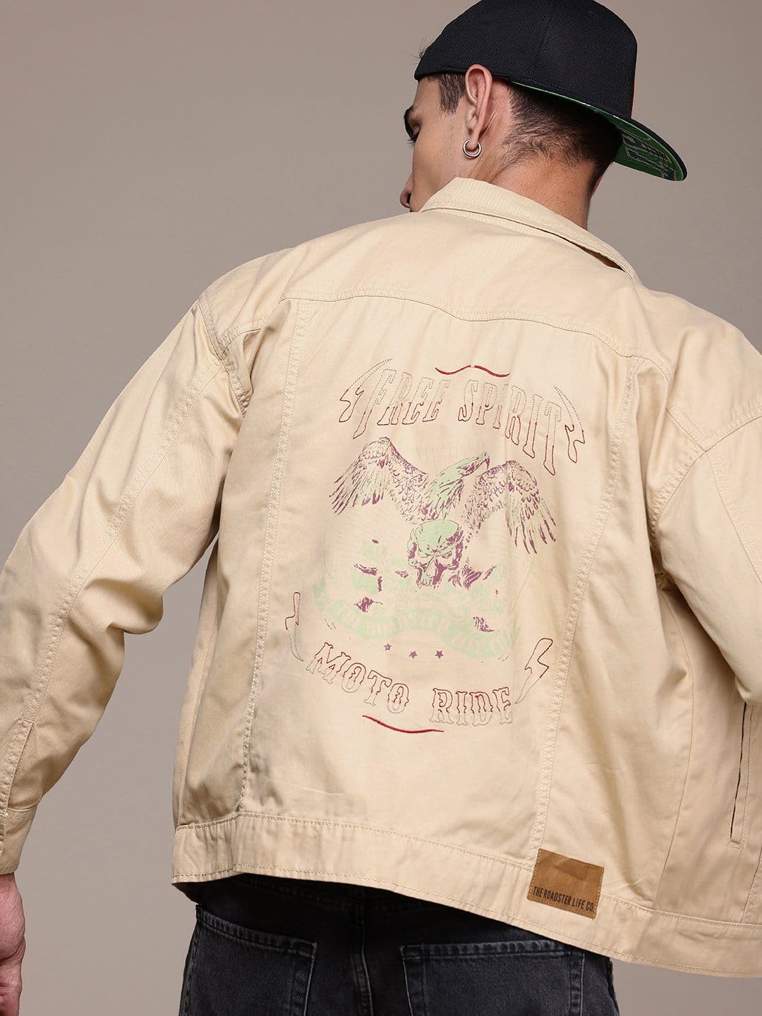 The Roadster Life Co. Relaxed Fit Graphic Printed Pure Cotton Tailored Jacket - view 1