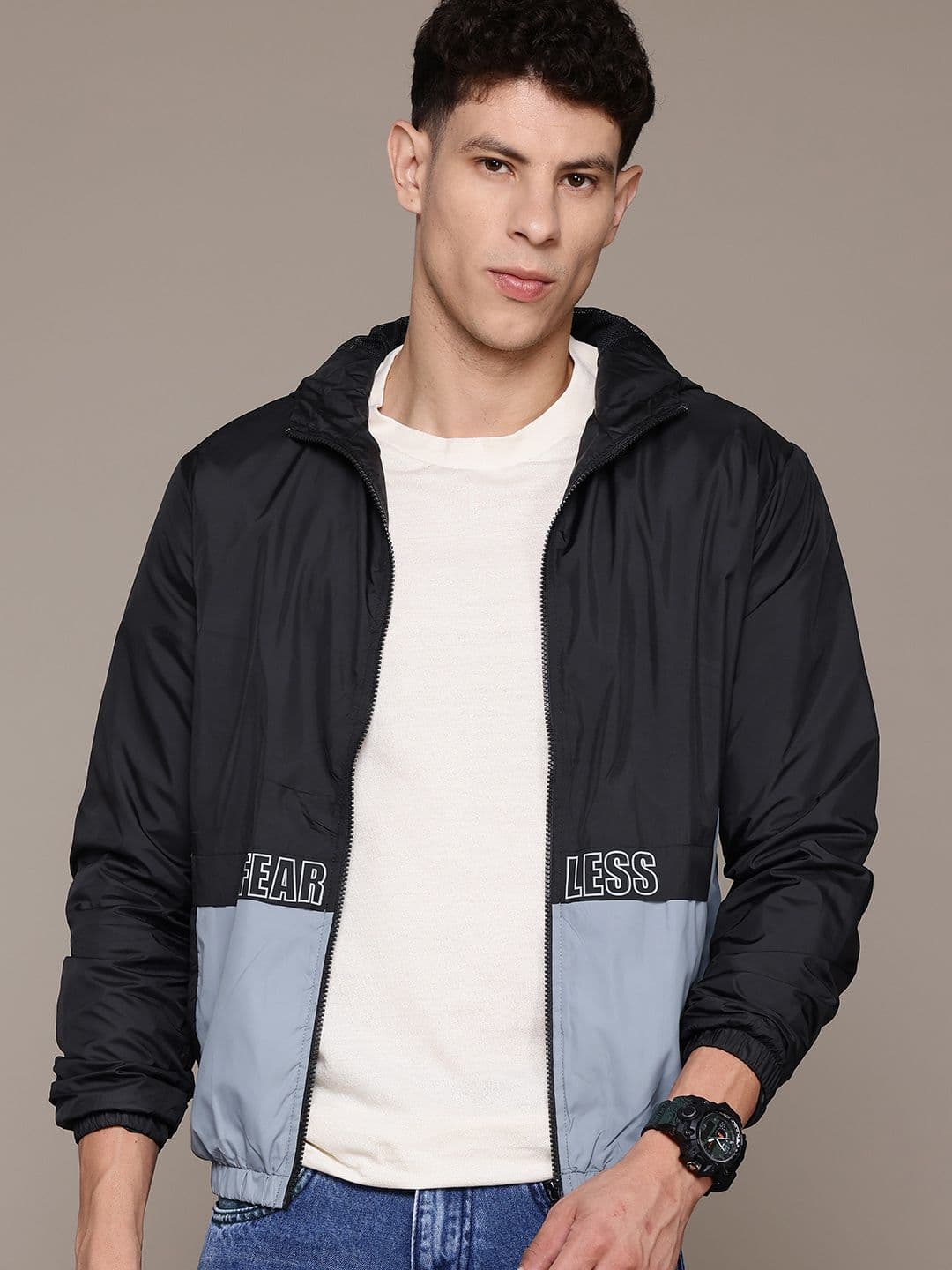 The Roadster Lifestyle Co. Colourblock Hooded Tailored Jacket - view 1