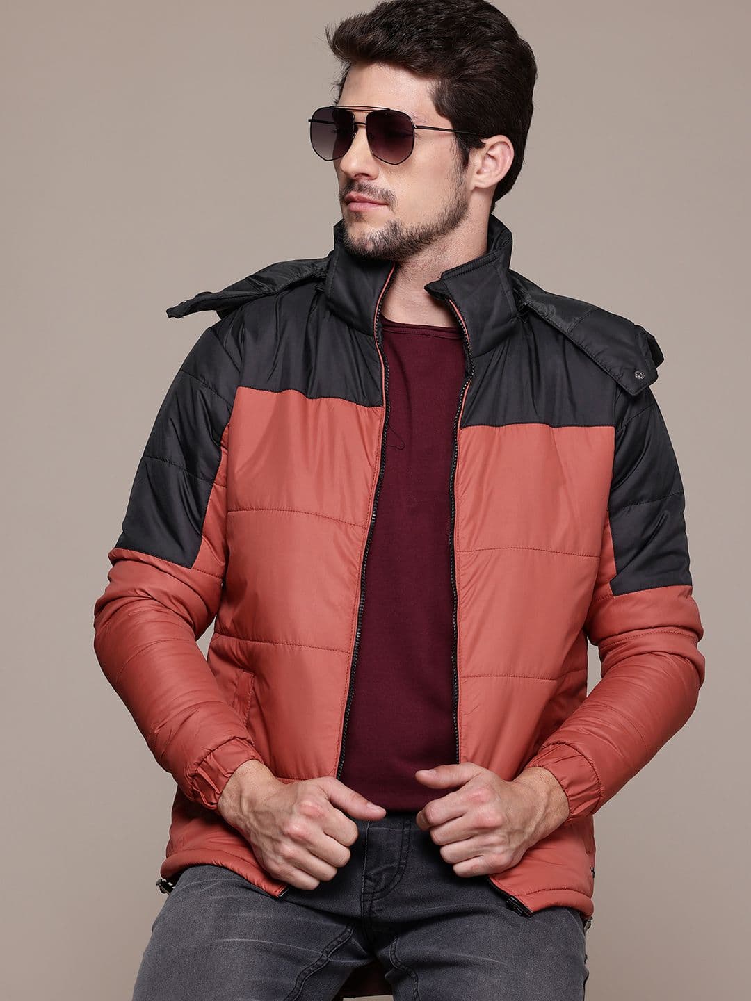 The Roadster Lifestyle Co. Colourblocked Hooded Jacket - view 1