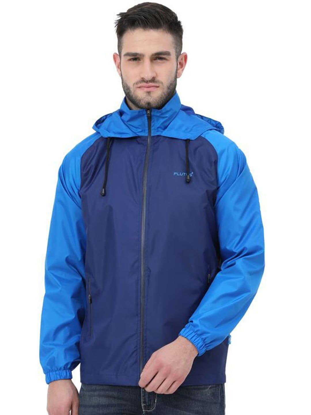 Plutus Hooded Colourblocked Windcheater Sporty Jacket - view 1