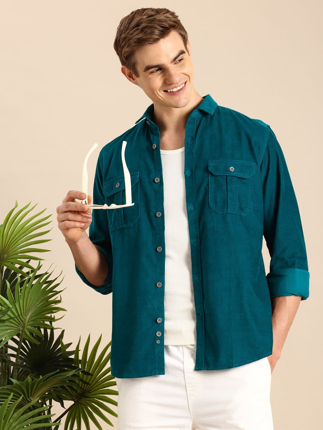 Mast & Harbour Men Standard Corduroy Cotton Casual Shirt - view 1