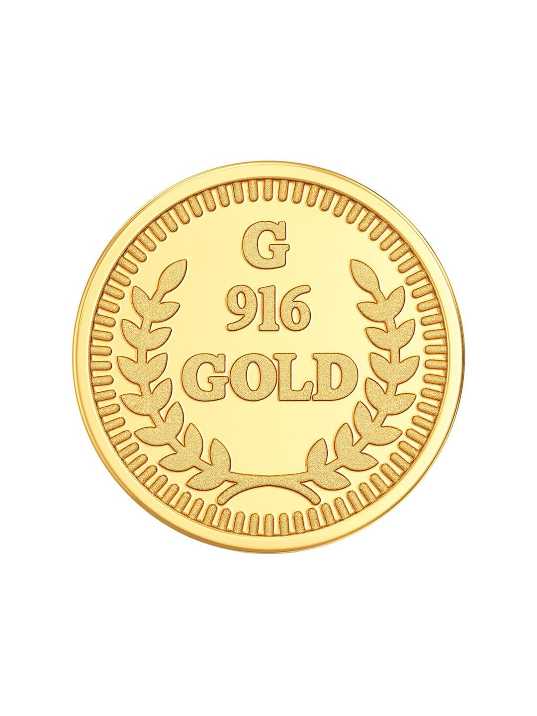 Joyalukkas Leaf Design 22KT Gold Coin-1gm - view 1