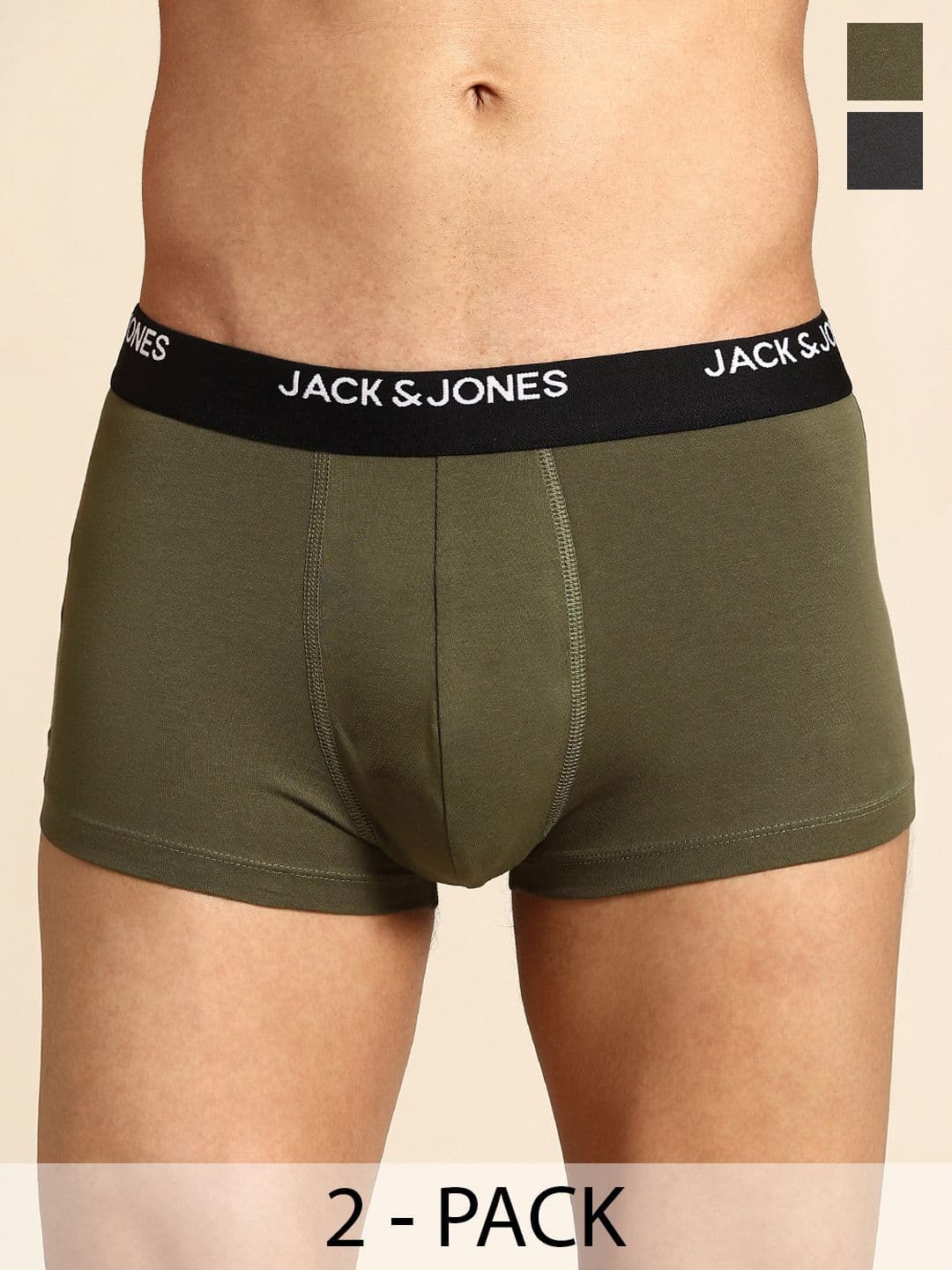 Jack & Jones Men Pack of 2 Low Rise Trunks 2542257028