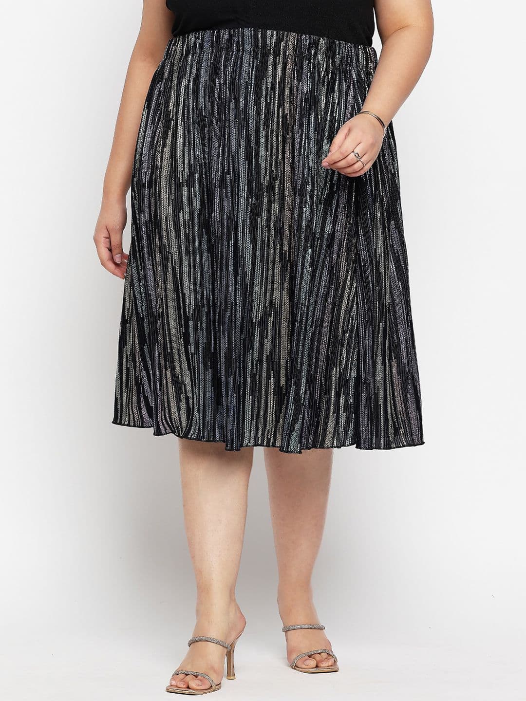 wild U Plus Size Embellished Flared Midi Skirt - view 1