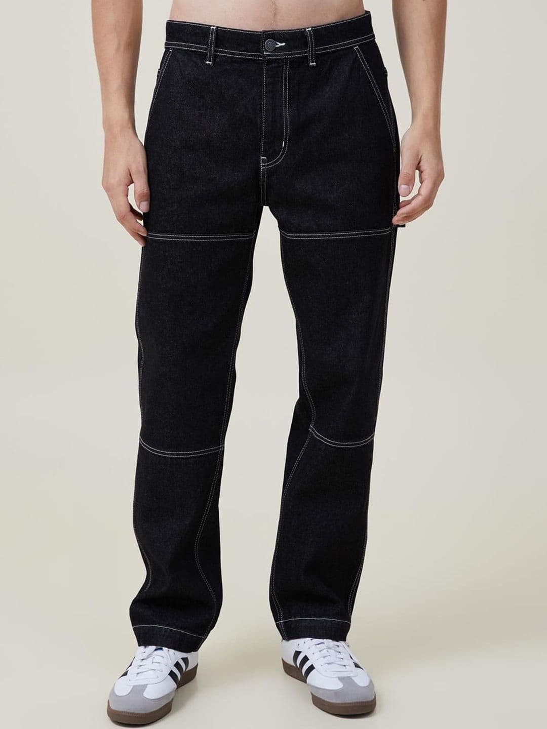 Kotty Men Black Jean Straight Fit Low-Rise Clean Look Stretchable Jeans - view 1