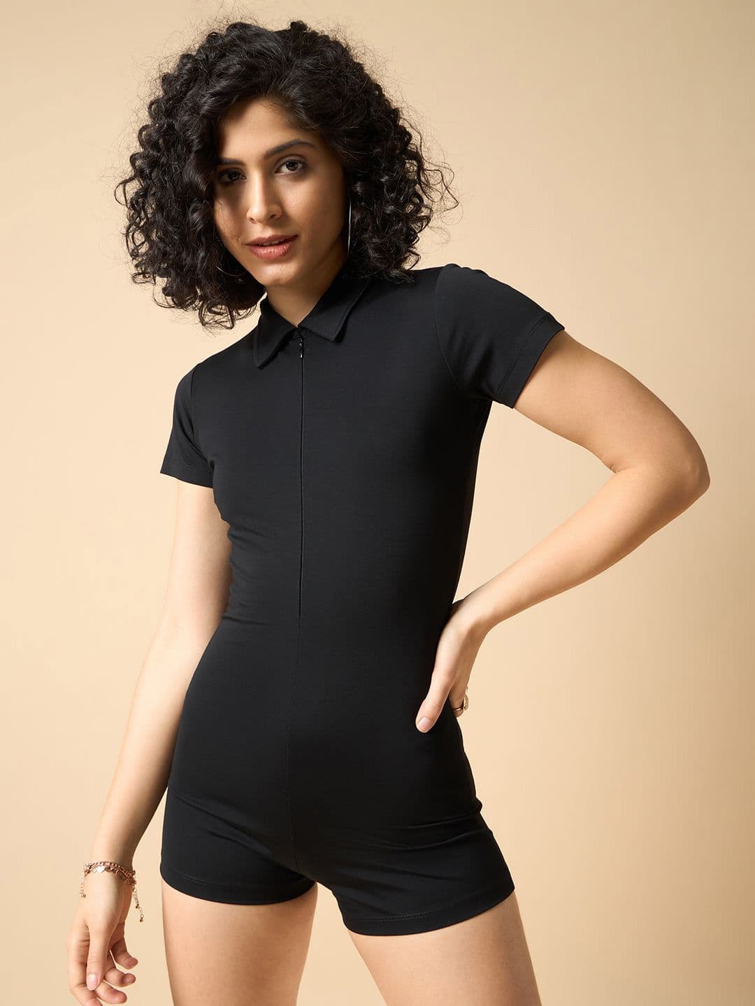 COLOR CAPITAL Shirt Collar Playsuit - view 1