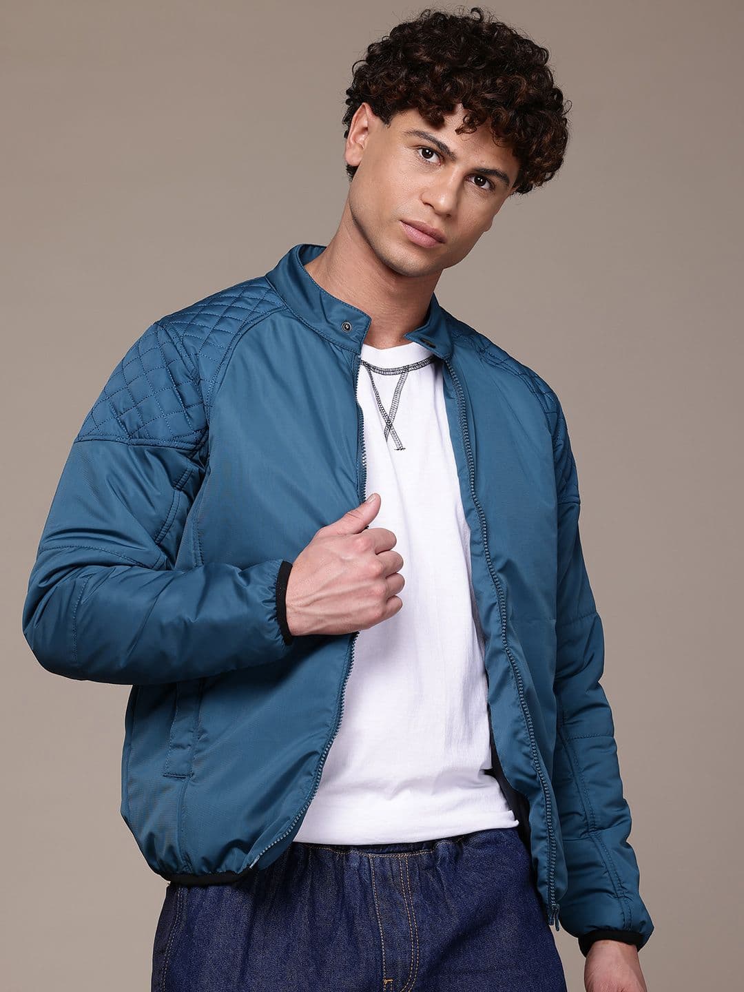 The Roadster Lifestyle Co. Mock Collar Padded Jacket - view 1